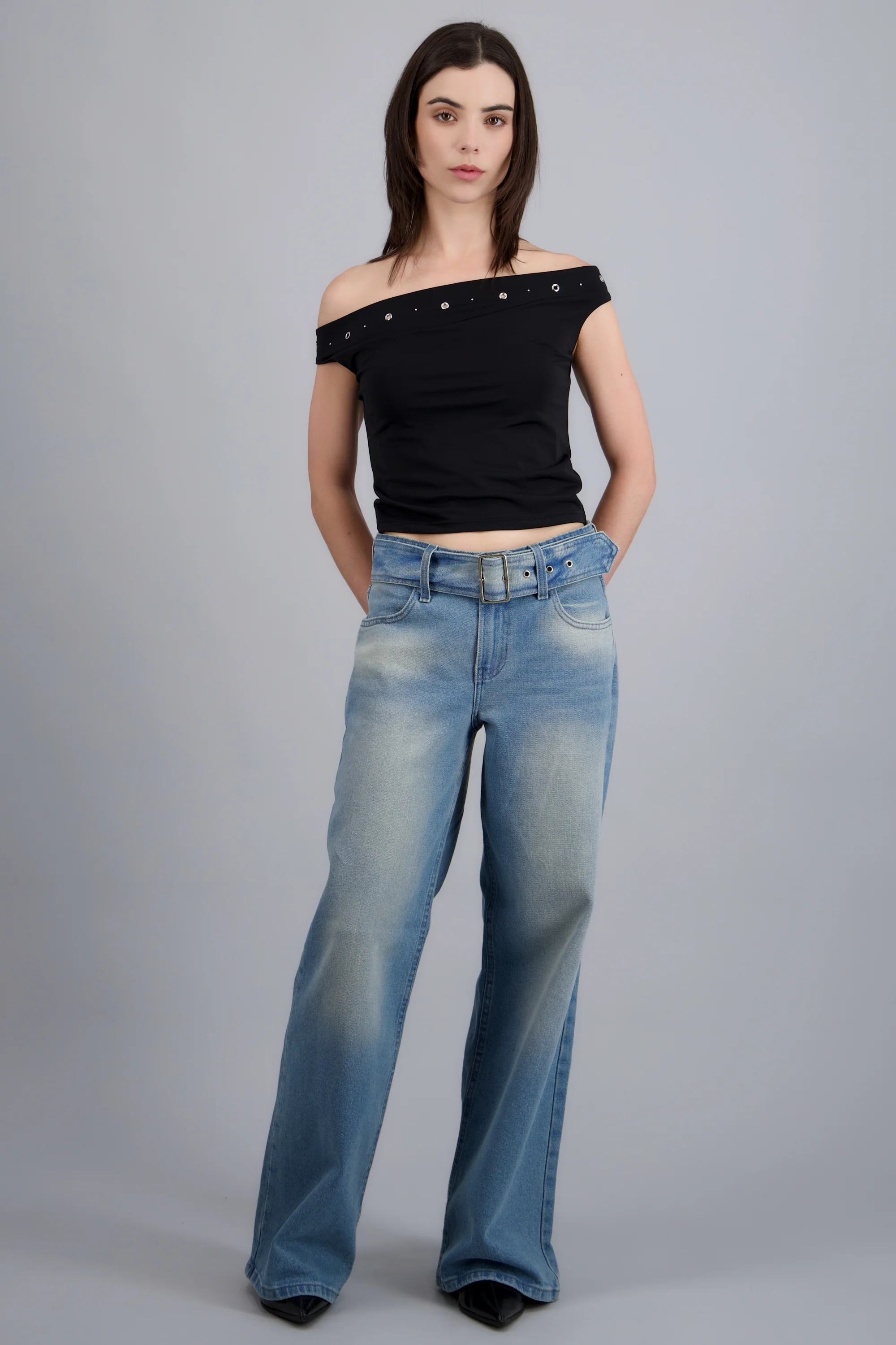 Jeans straight detalle cinturon - Image 4
