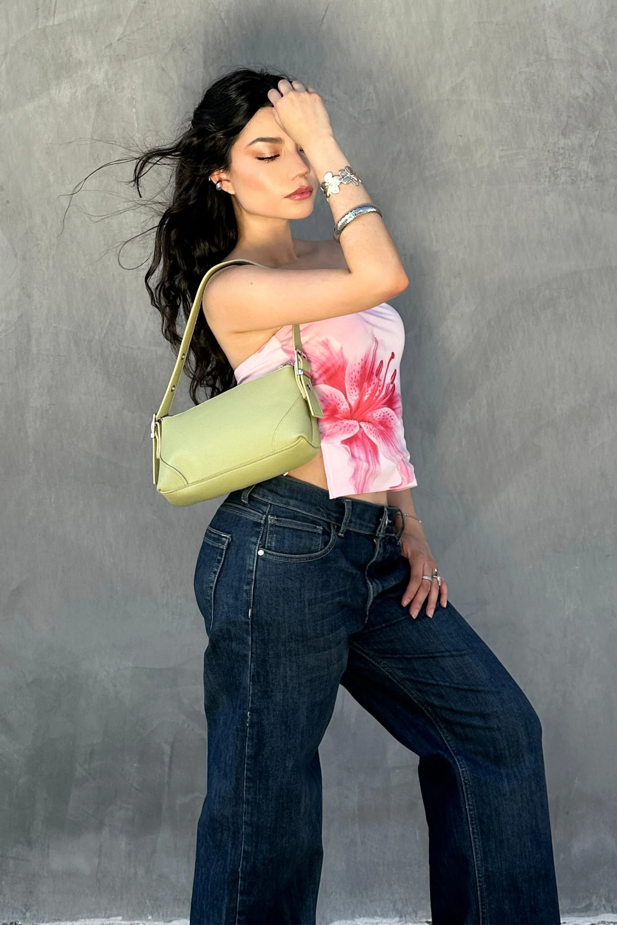 Jeans straight entintados