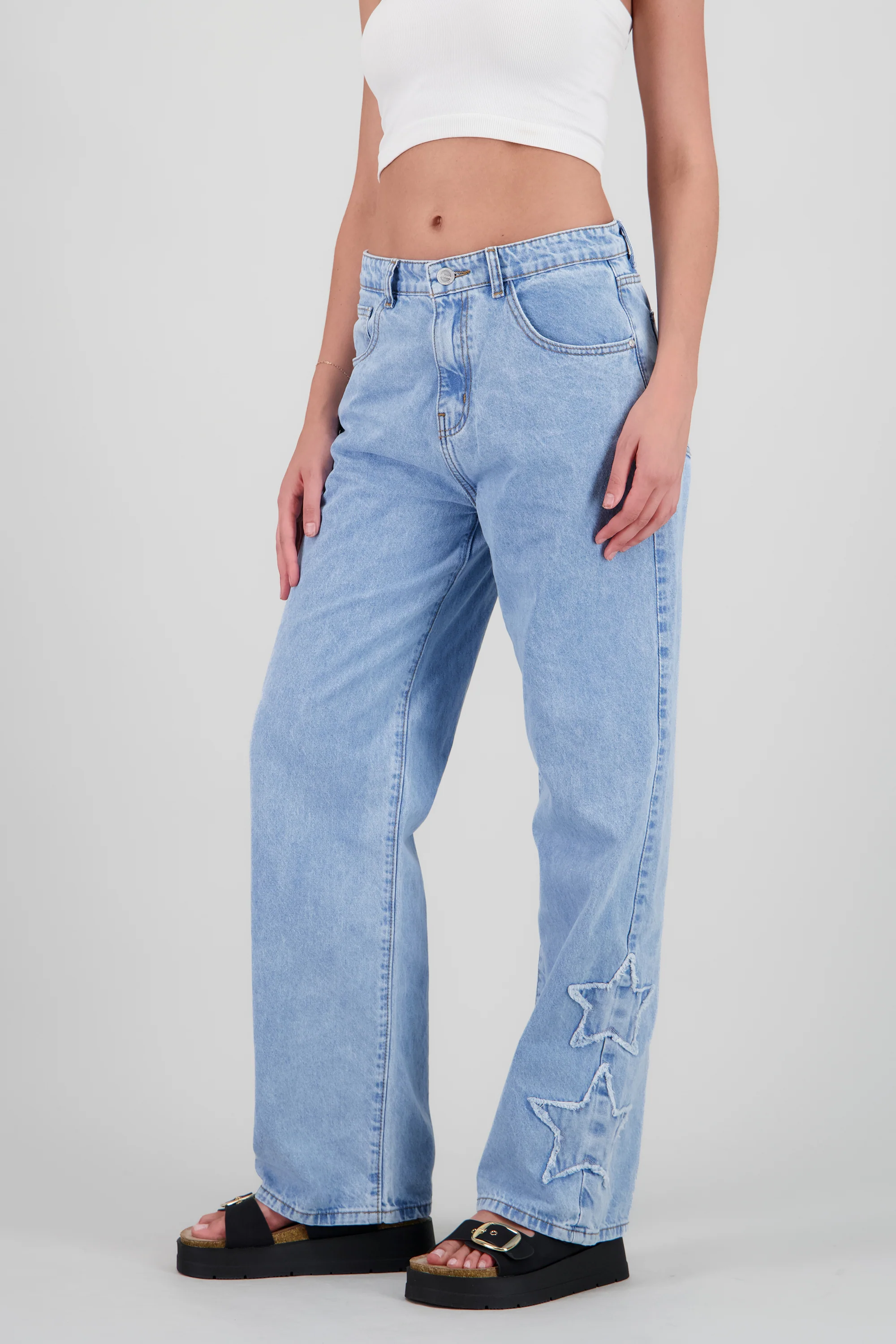 Jeans straight estrellas en costados - Image 2