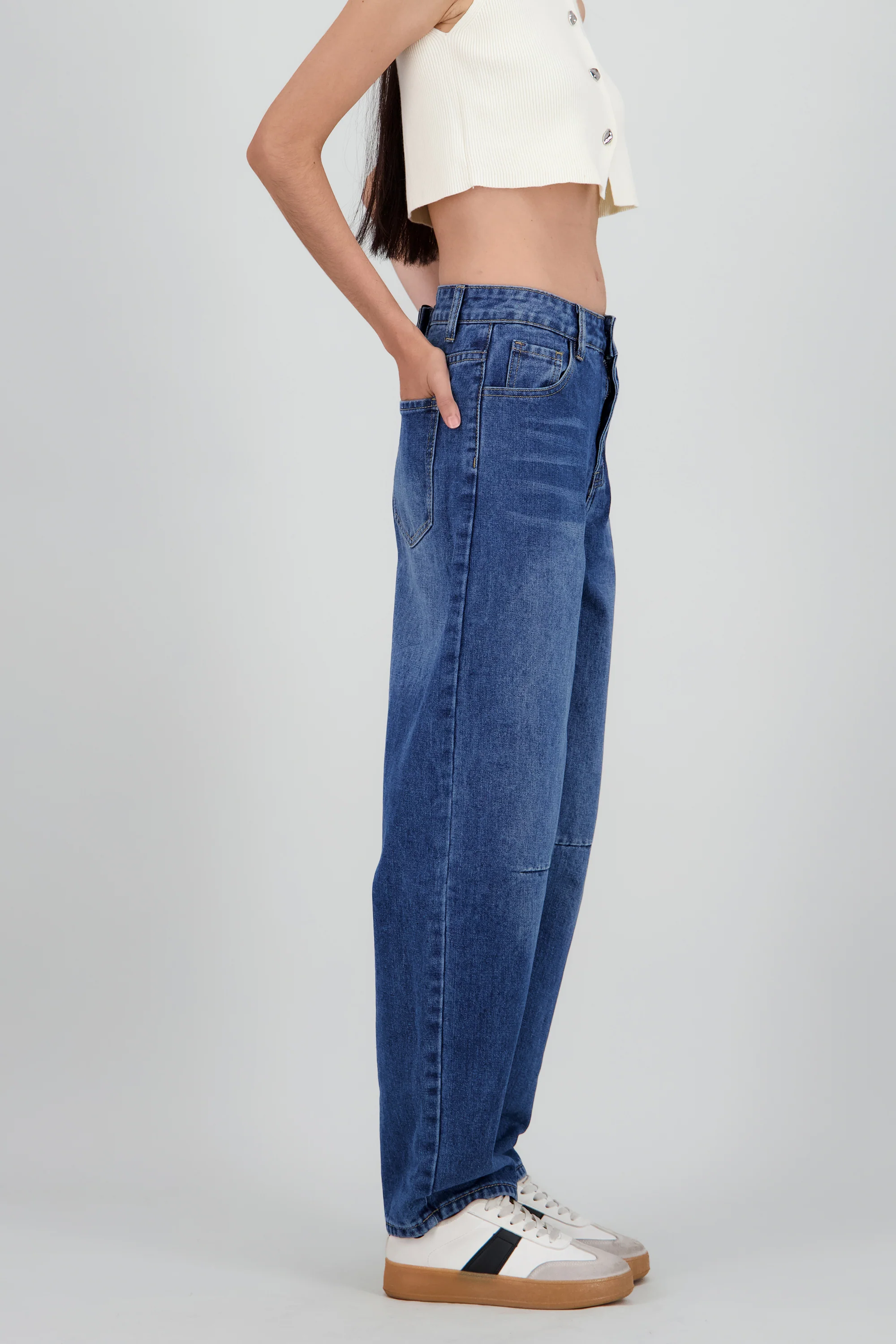 Jeans tipo barrel lisos - Image 3