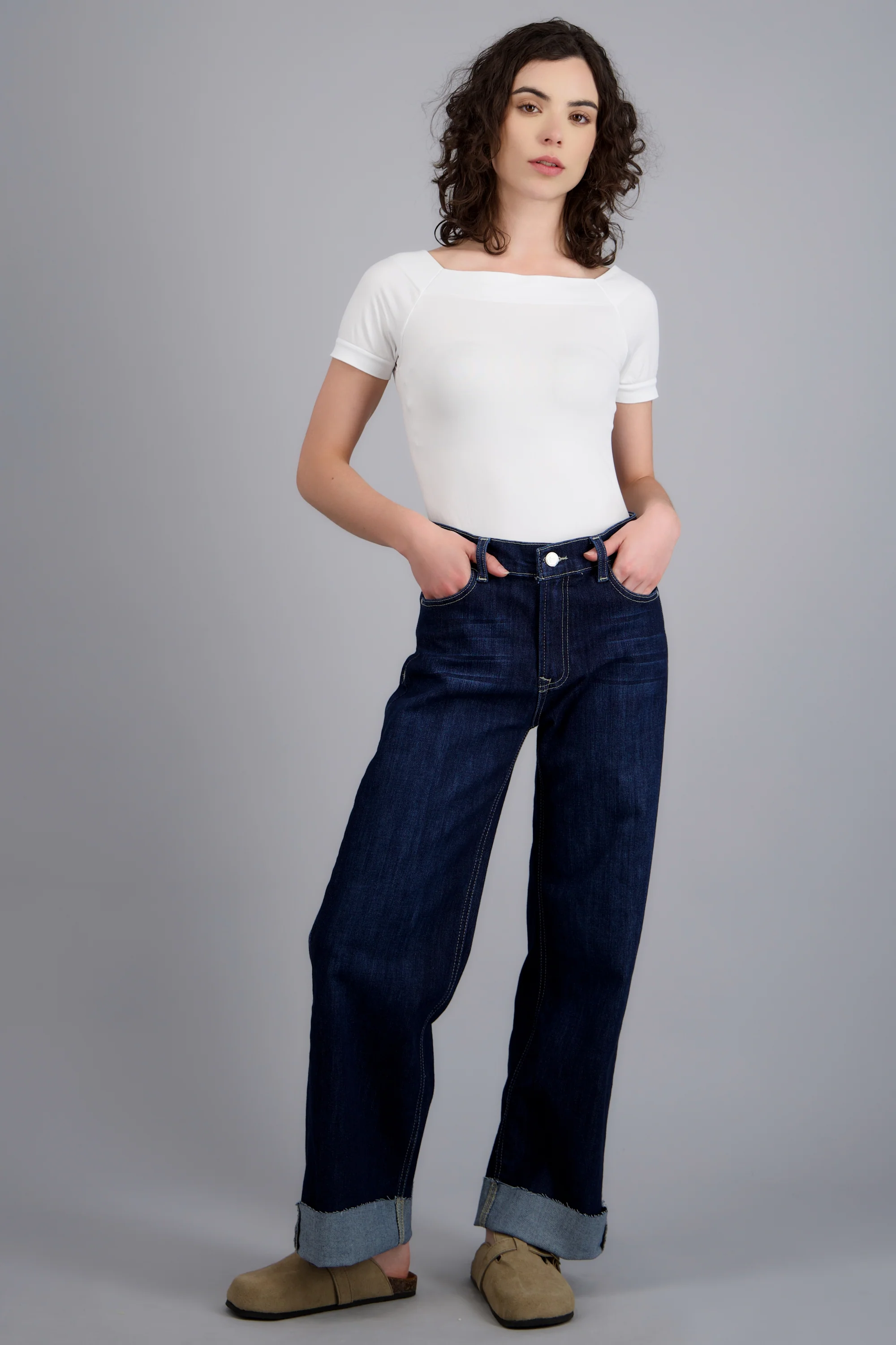 Jeans wide leg amplios