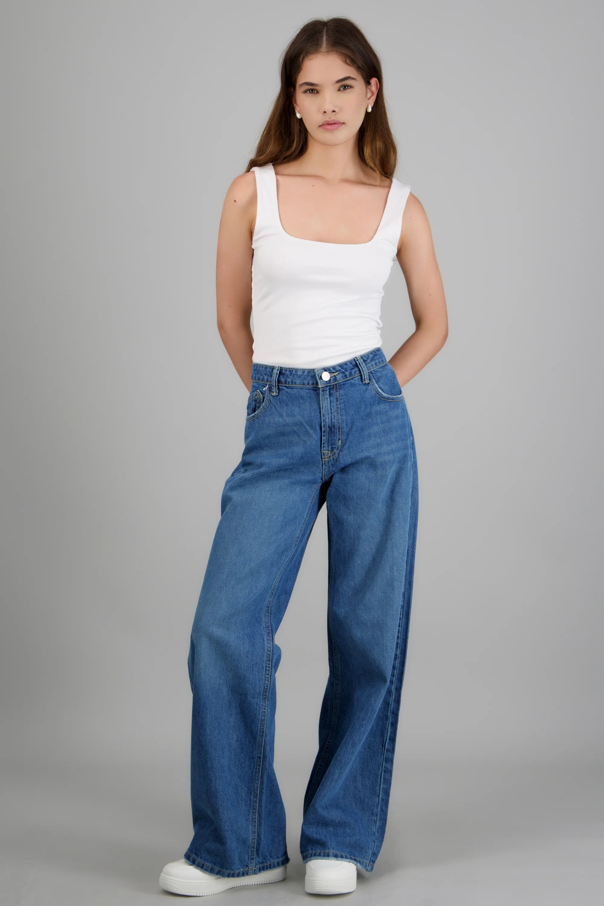 Jeans wide leg básico low rise - Image 3
