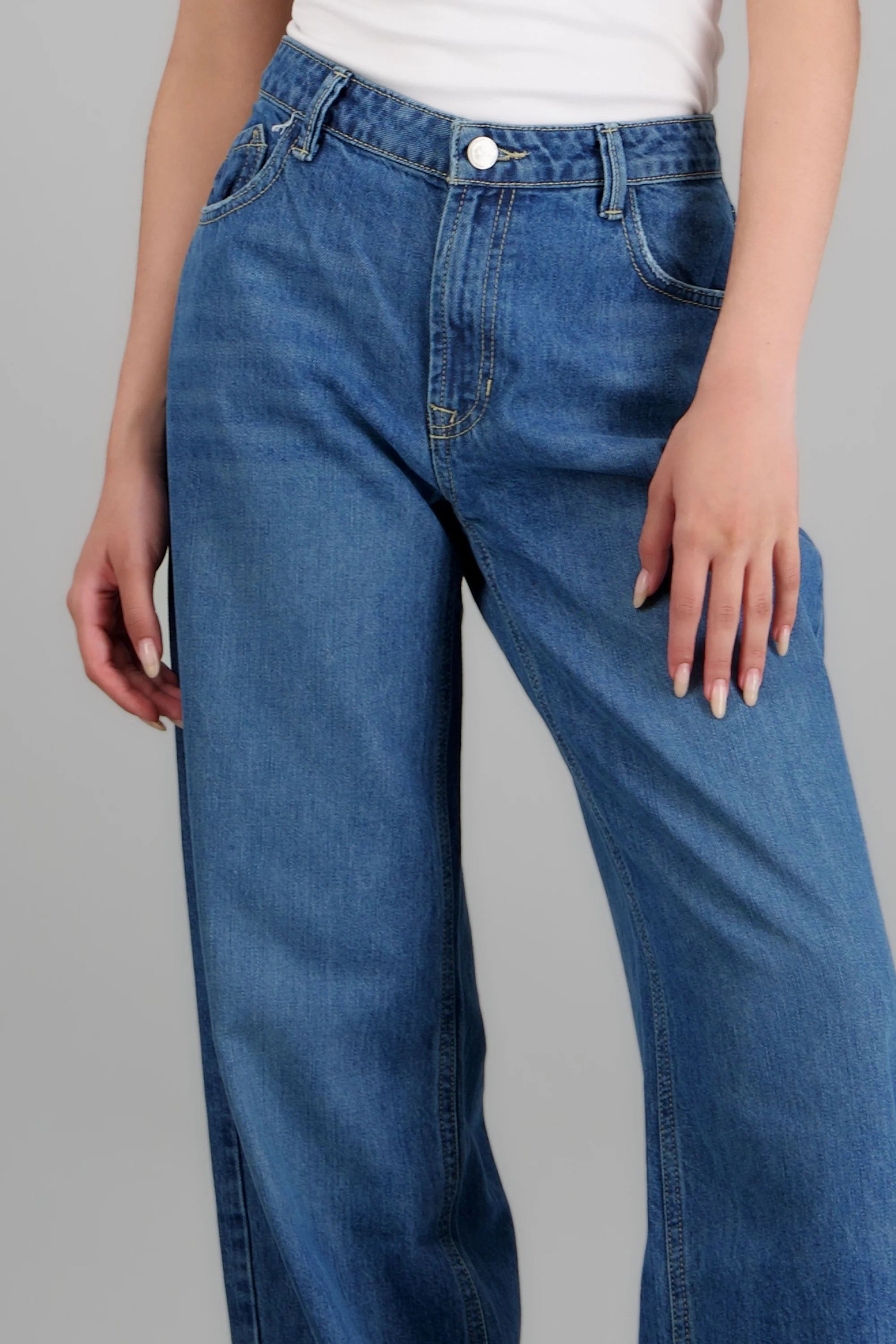 Jeans wide leg básico low rise - Image 5