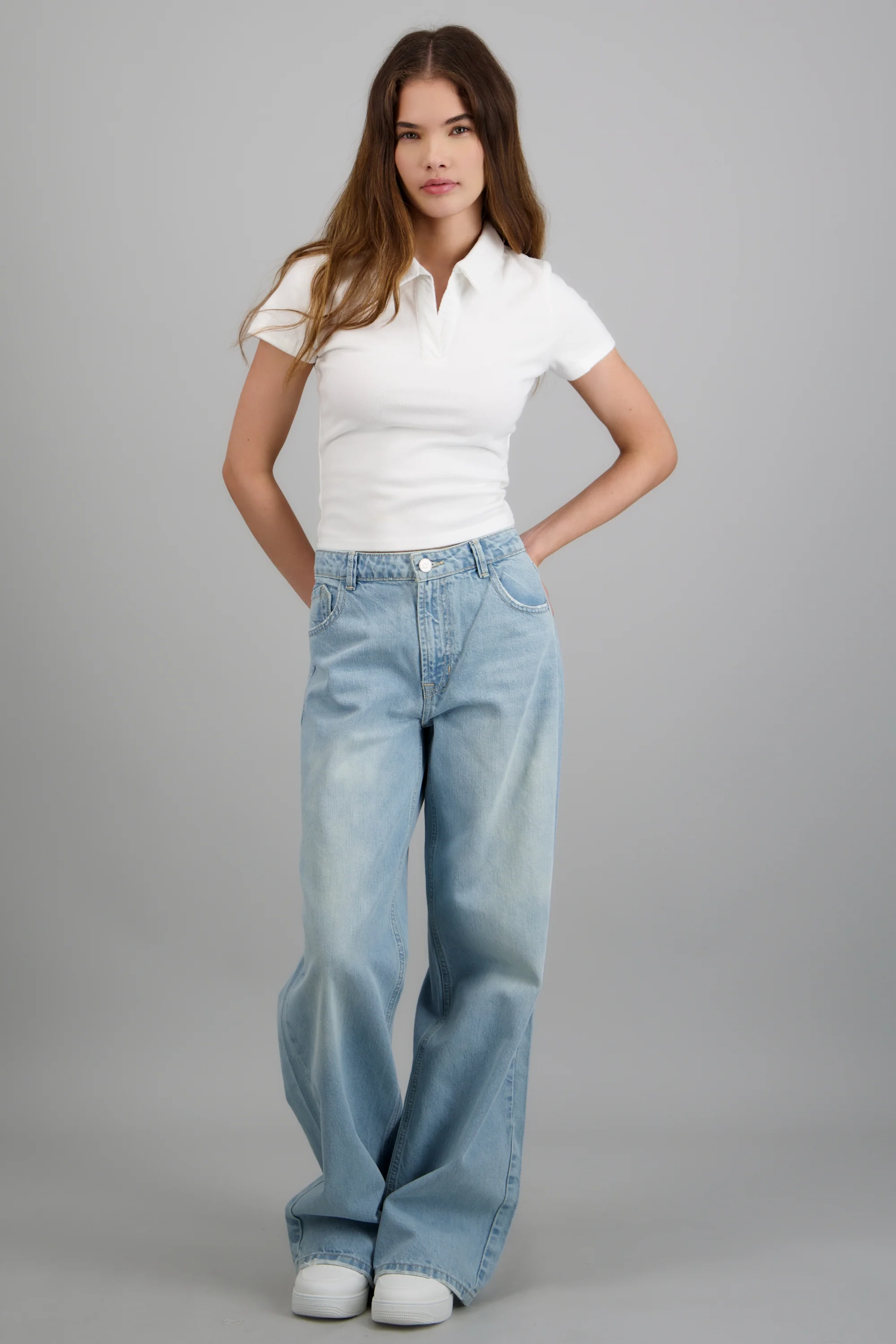 Jeans wide leg básico low rise - Image 3