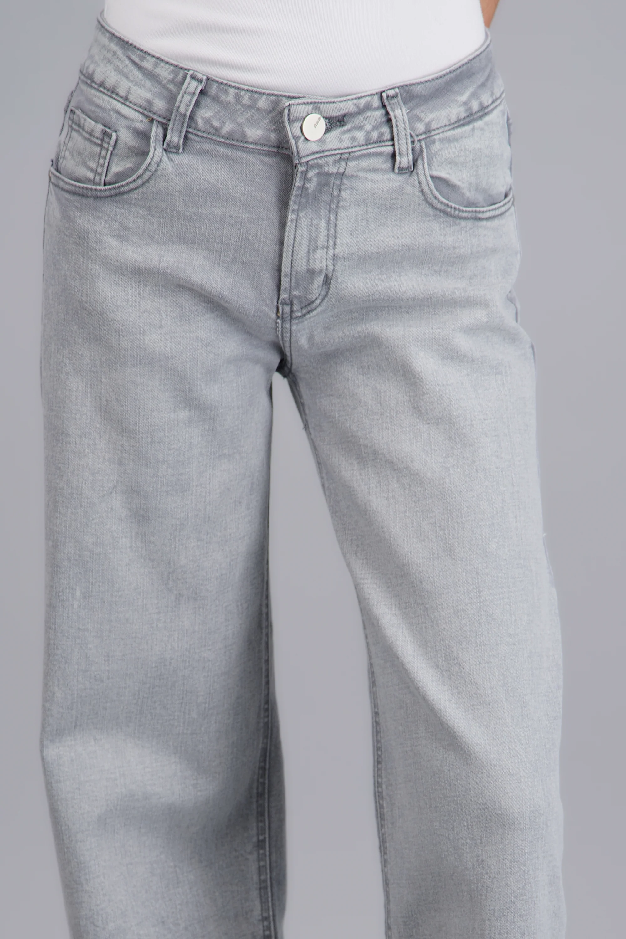 Jeans wide leg cintura baja deslavado - Image 5