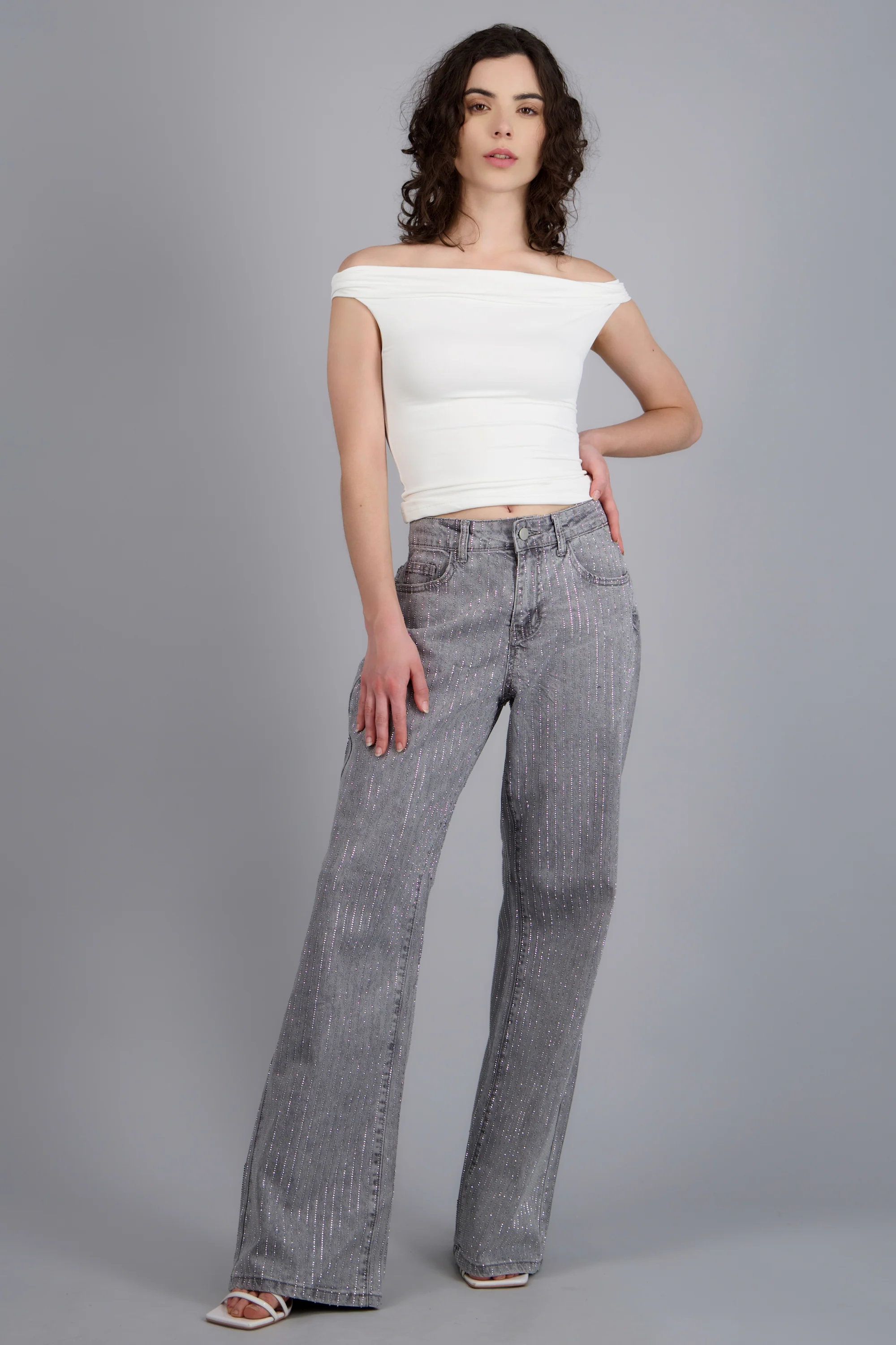 Jeans wide leg tiras brillos - Image 4