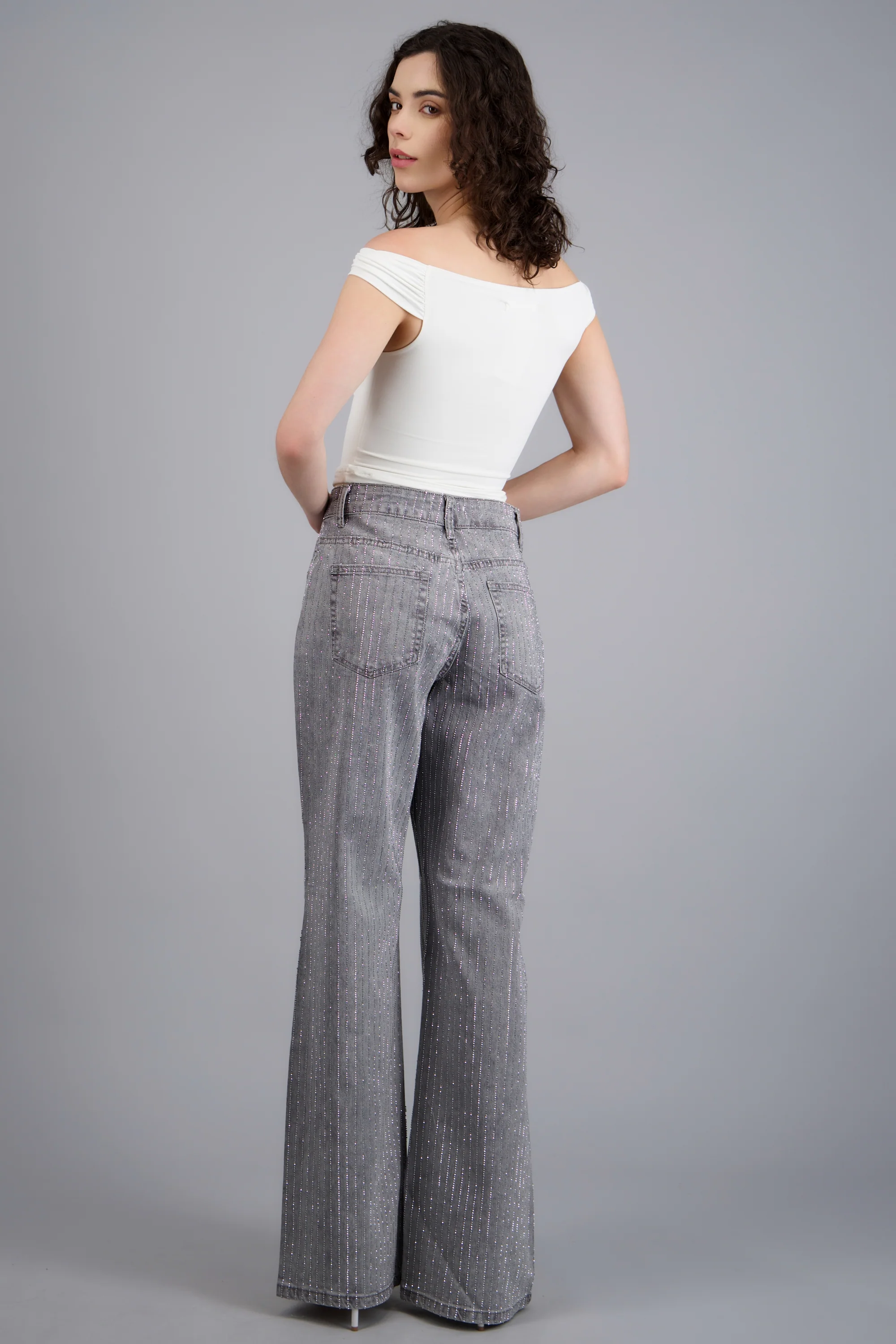 Jeans wide leg tiras brillos - Image 5