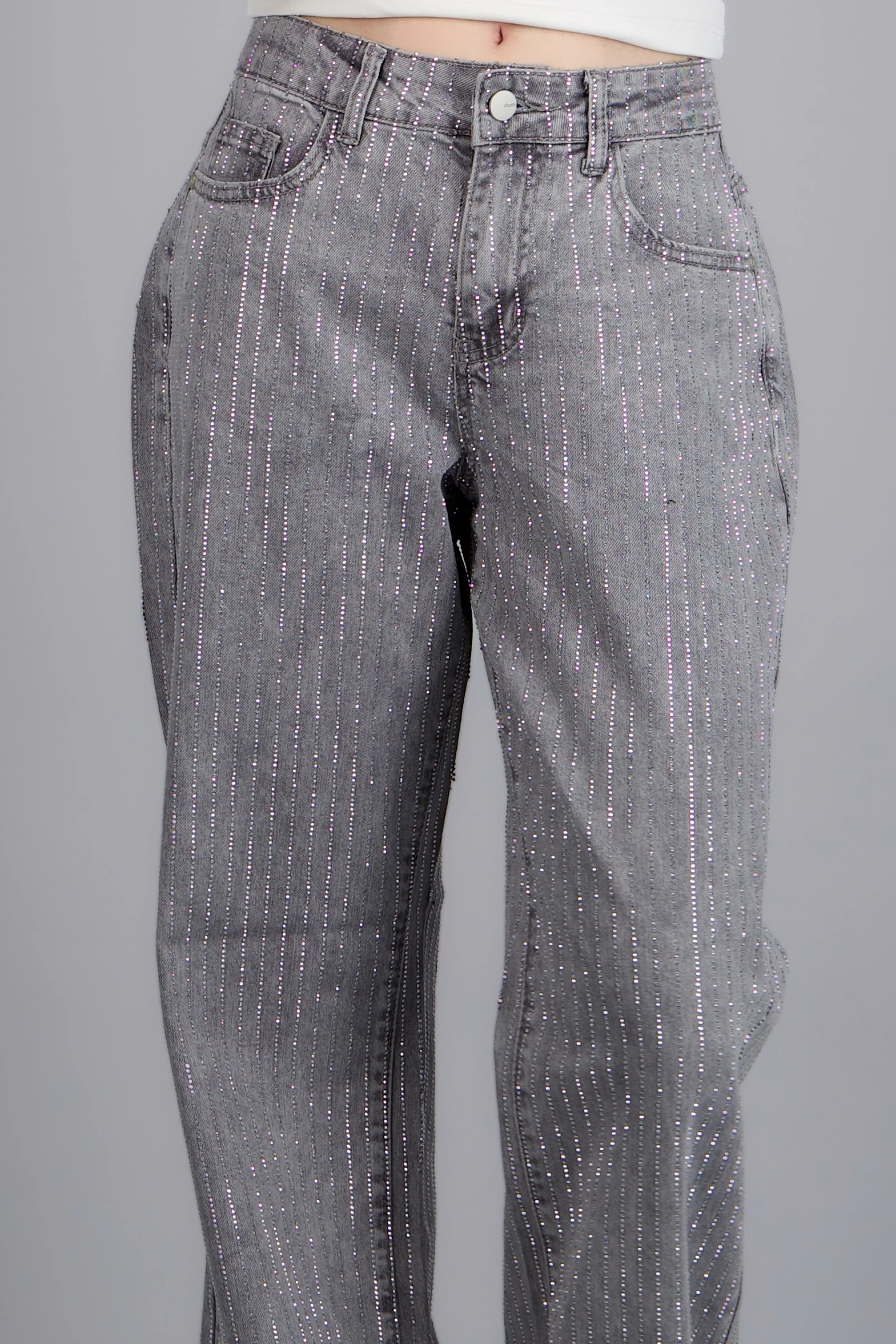 Jeans wide leg tiras brillos - Image 6