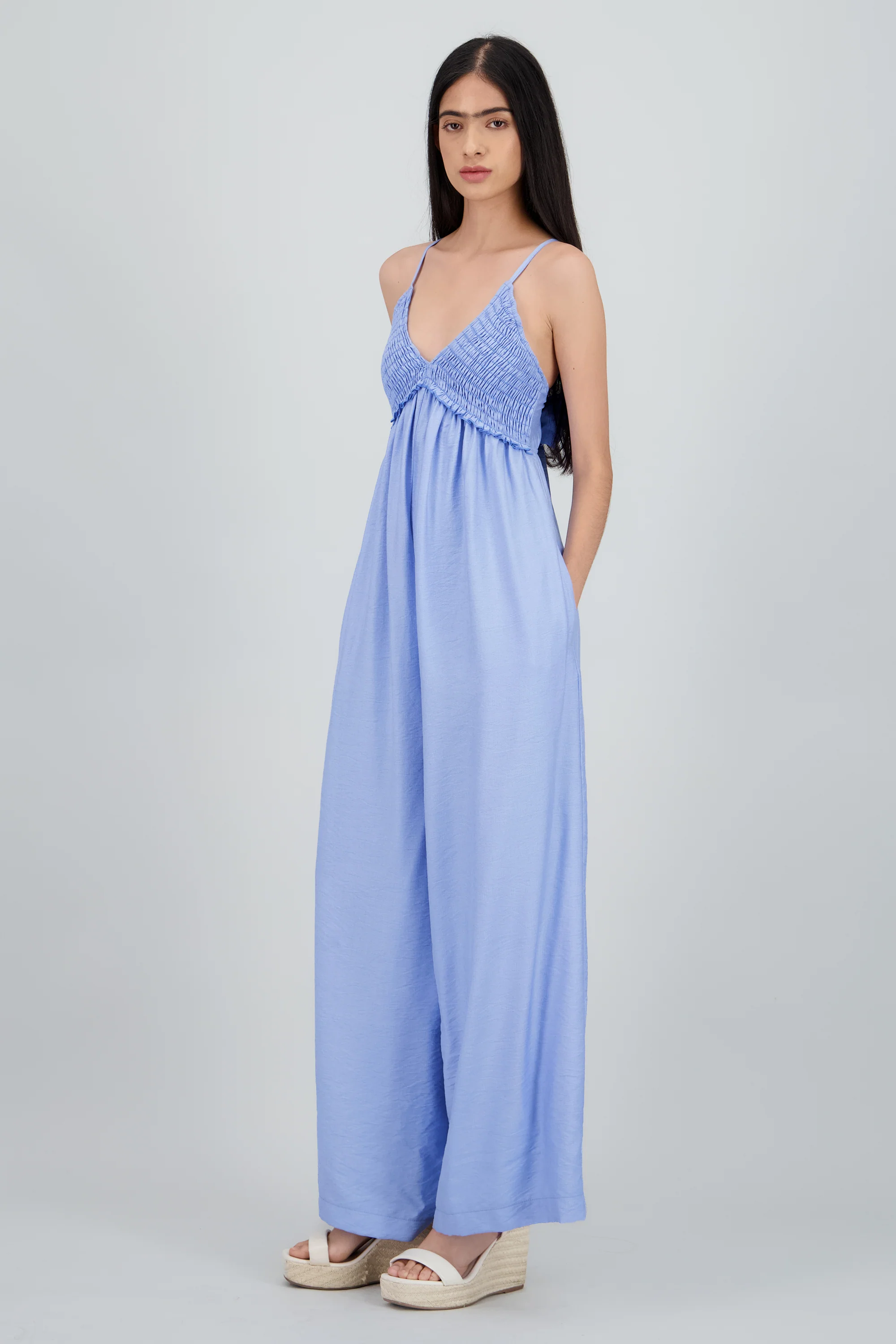 Jumpsuit cuello v detalle smock - Image 3