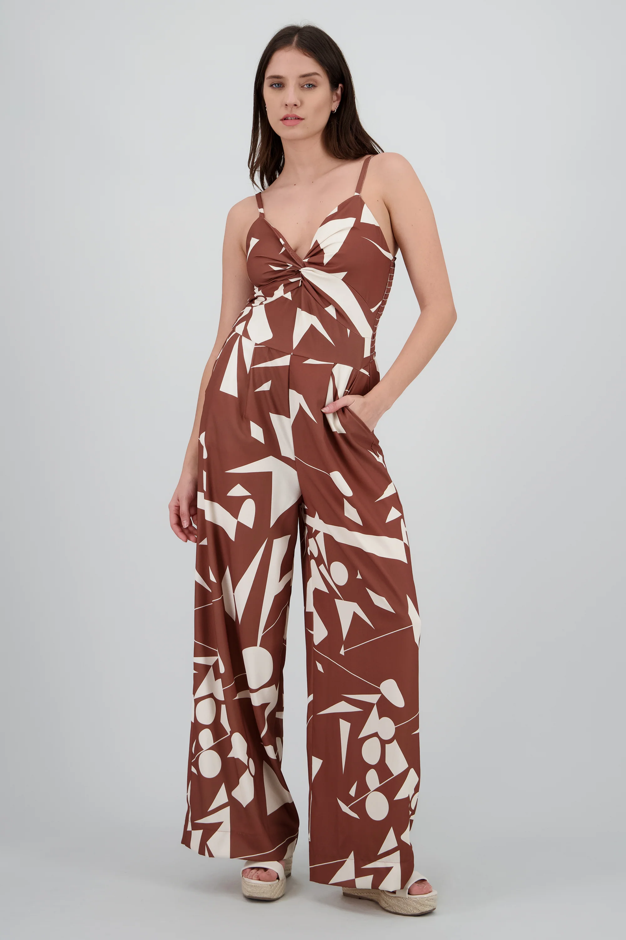 Jumpsuit de tirantes estampado geometrico rayas