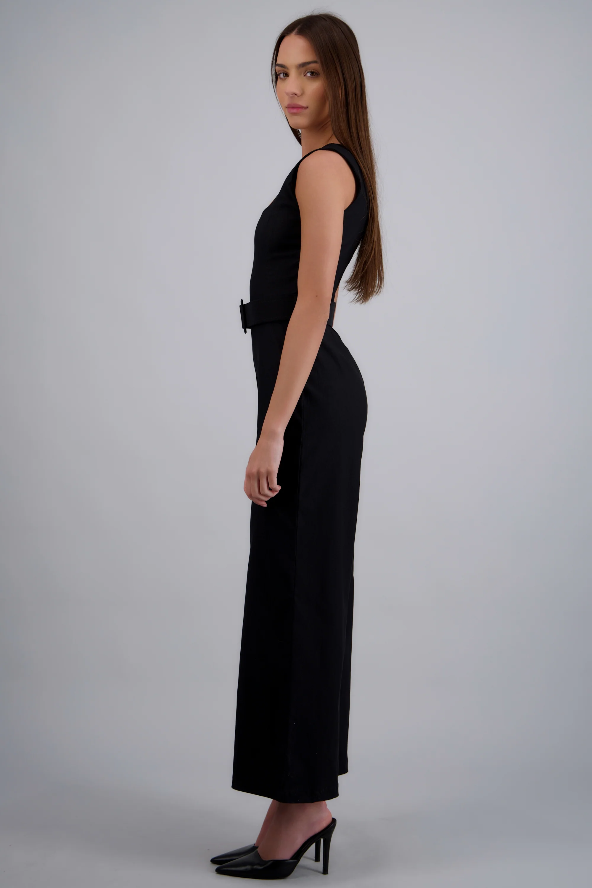 Jumpsuit escote cuadrado cinto forrado - Image 2