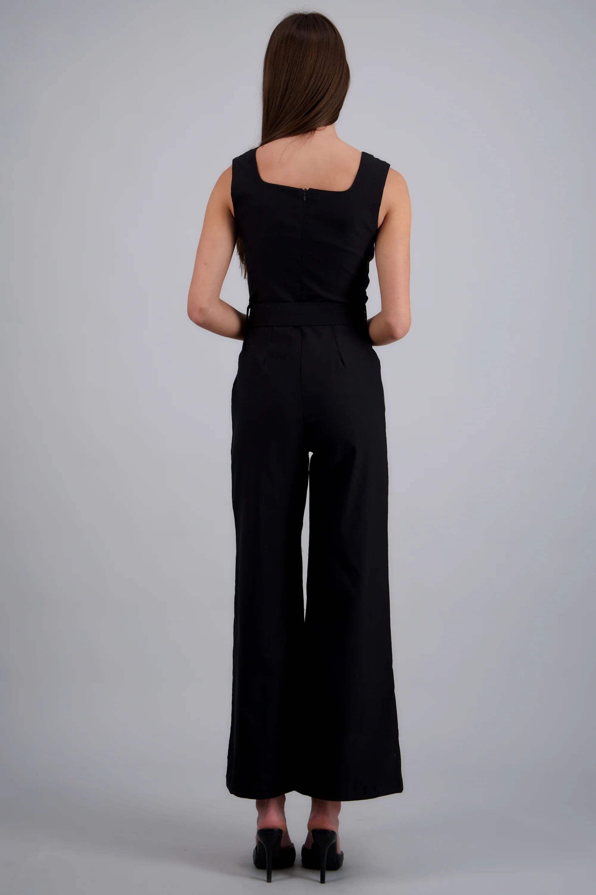 Jumpsuit escote cuadrado cinto forrado - Image 4