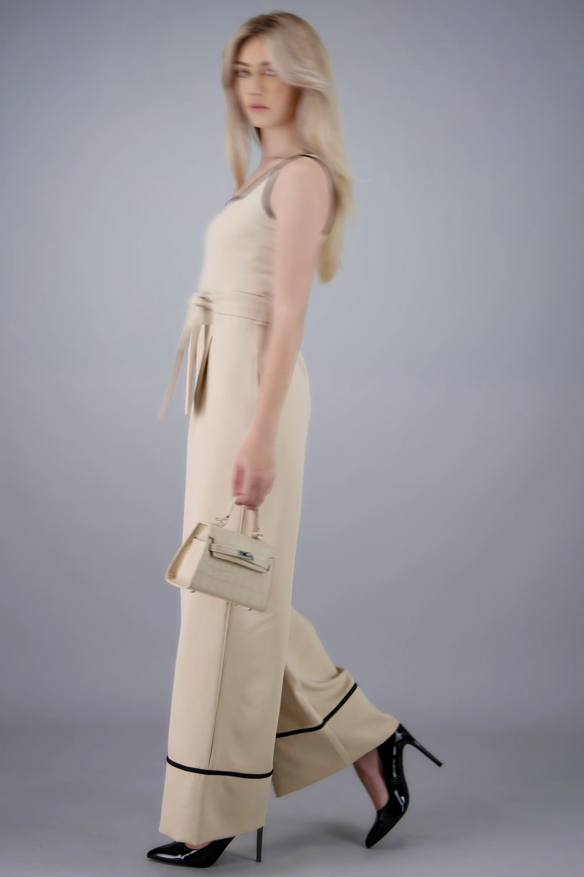 Jumpsuit escote cuadrado detalle contraste - Image 2