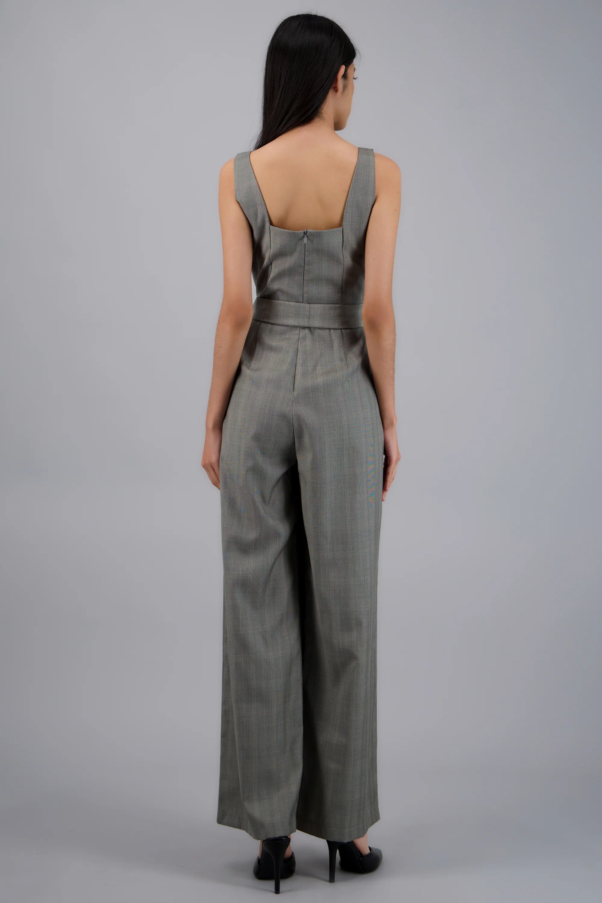 Jumpsuit escote cuadrado detalle cuadros - Image 4