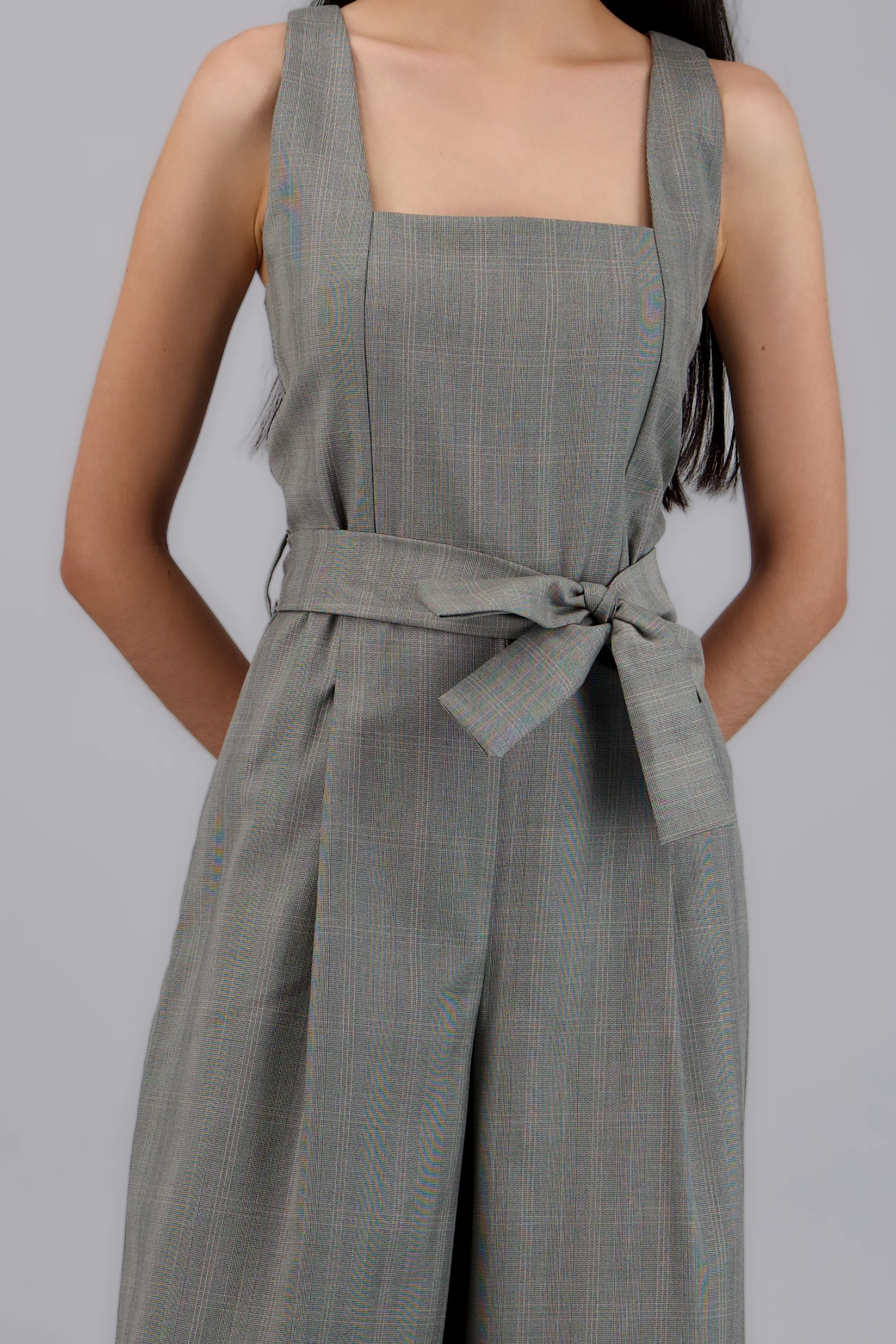 Jumpsuit escote cuadrado detalle cuadros - Image 5