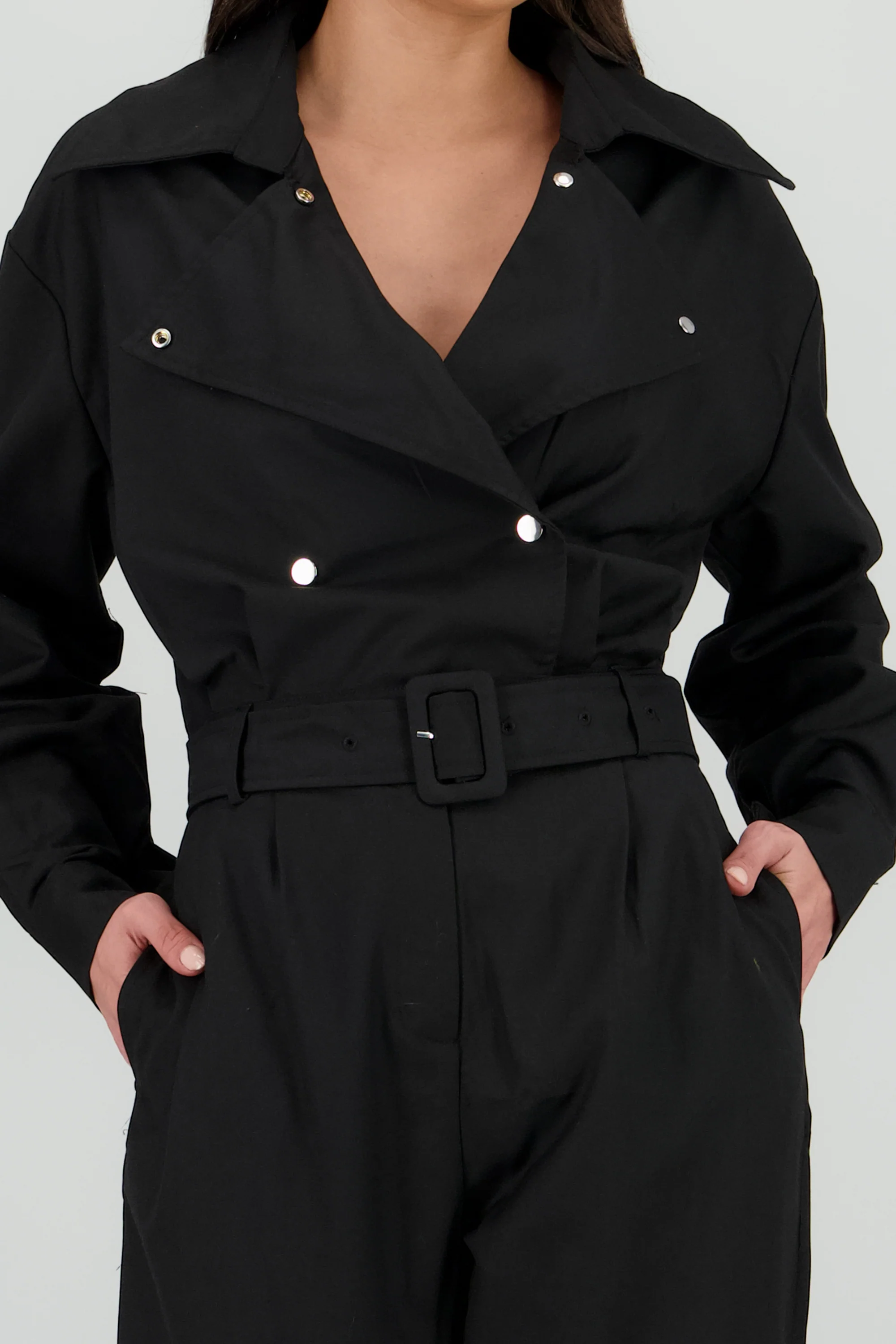 Jumpsuit manga larga cuello biker - Image 5