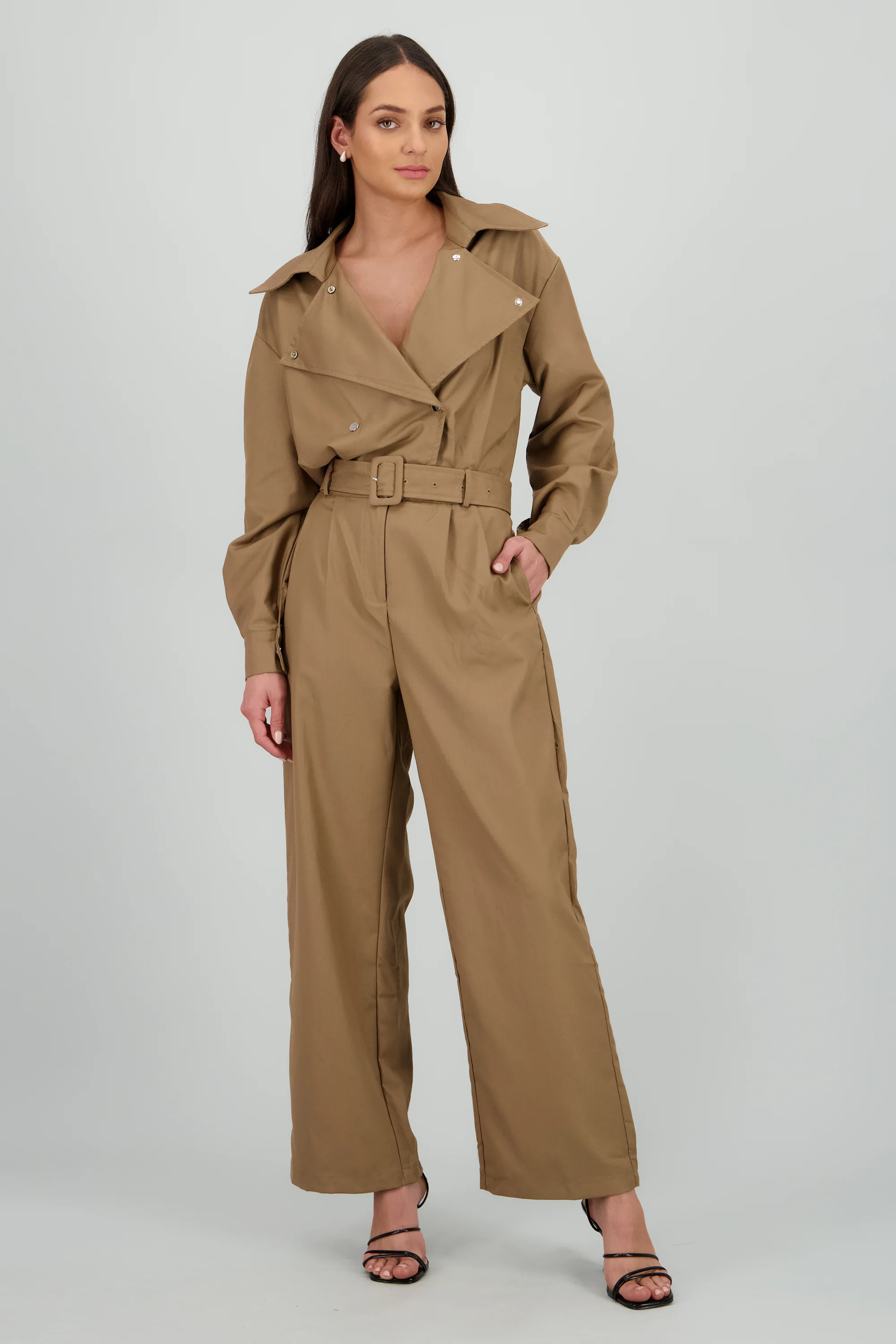 Jumpsuit manga larga cuello biker - Image 2