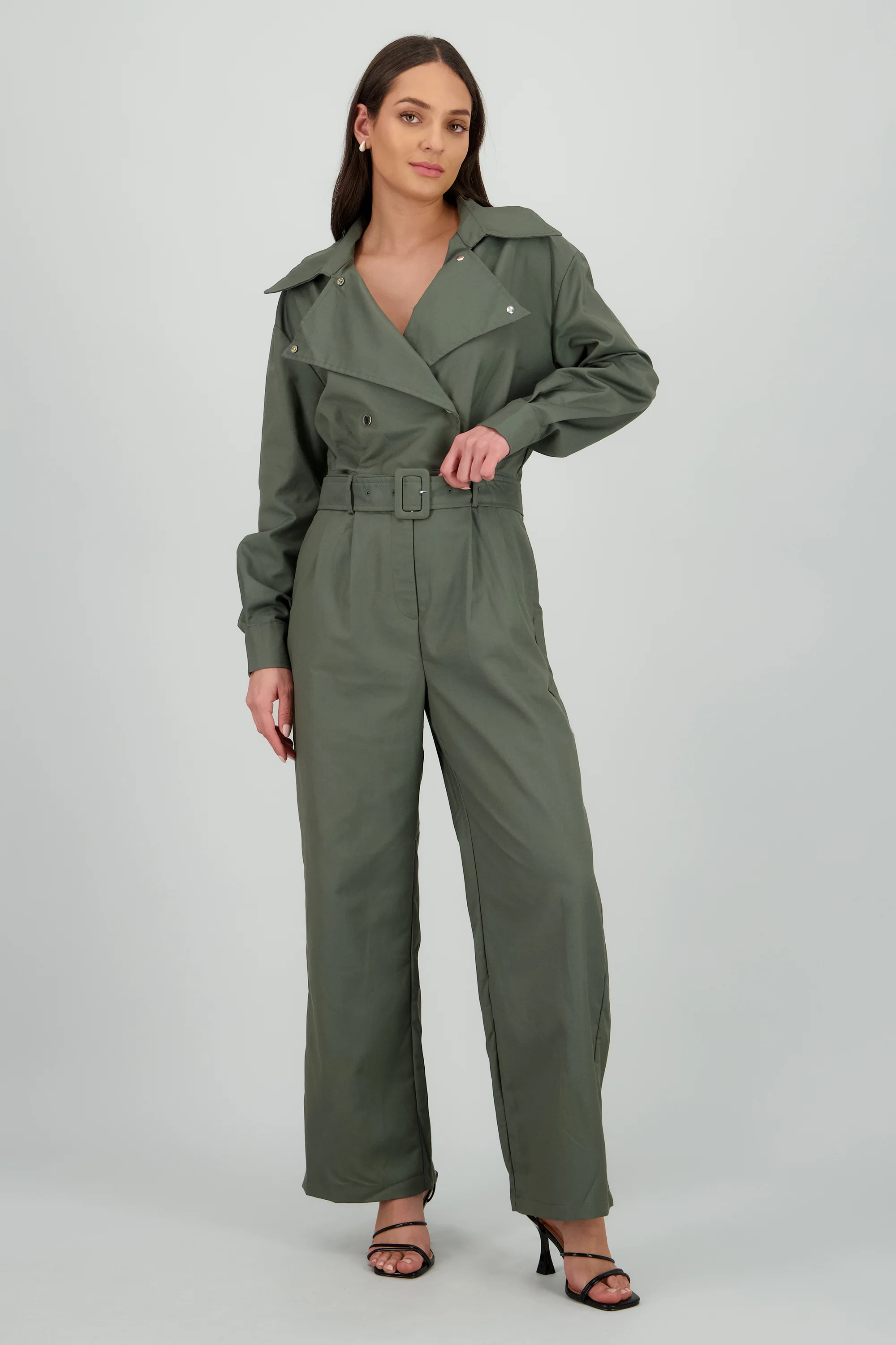 Jumpsuit manga larga cuello biker - Image 2