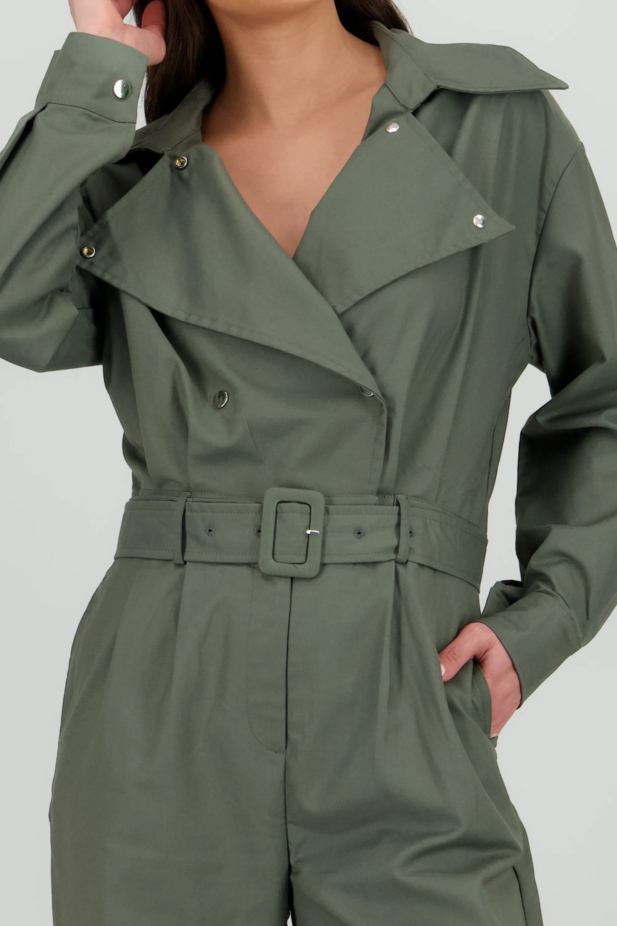 Jumpsuit manga larga cuello biker - Image 5