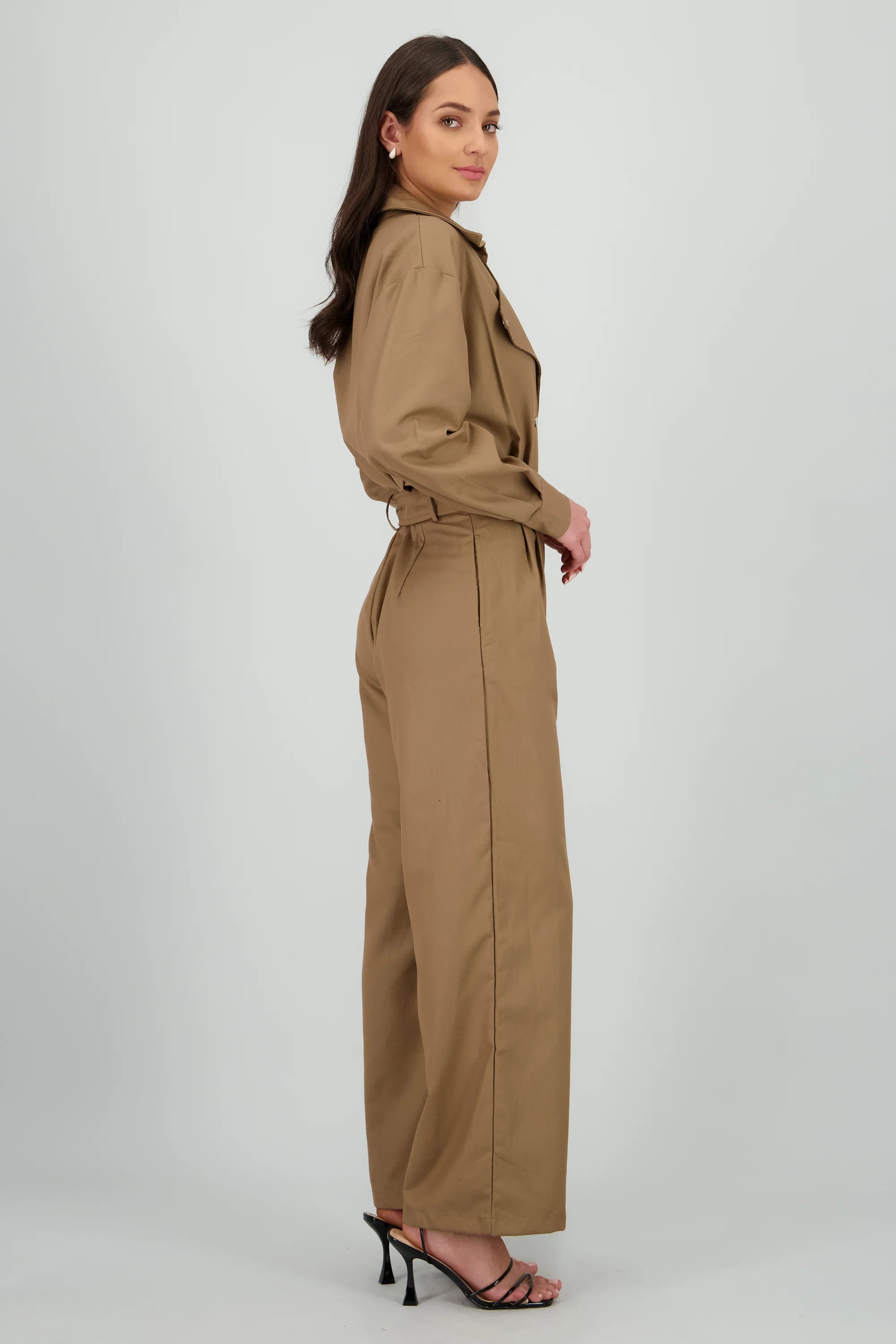 Jumpsuit manga larga cuello biker - Image 3