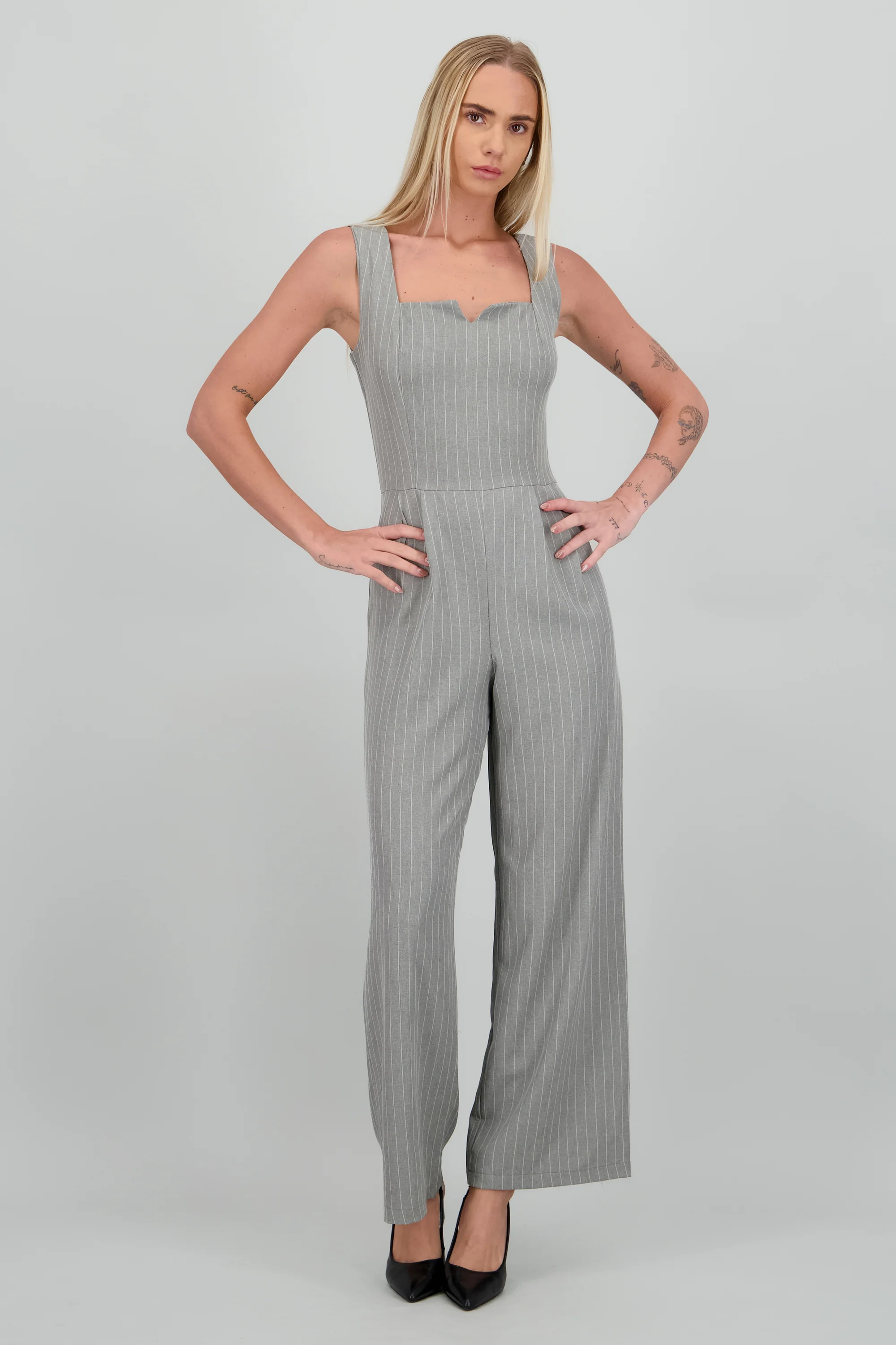 Jumpsuit rayas detalle escote - Image 2