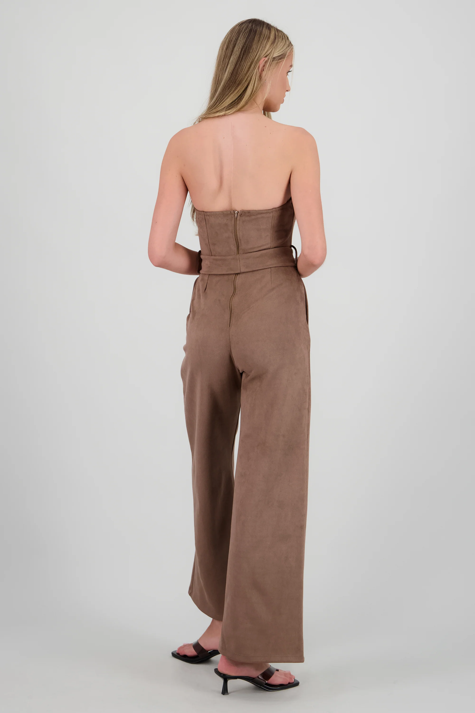 Jumpsuit strapless de suede - Image 4
