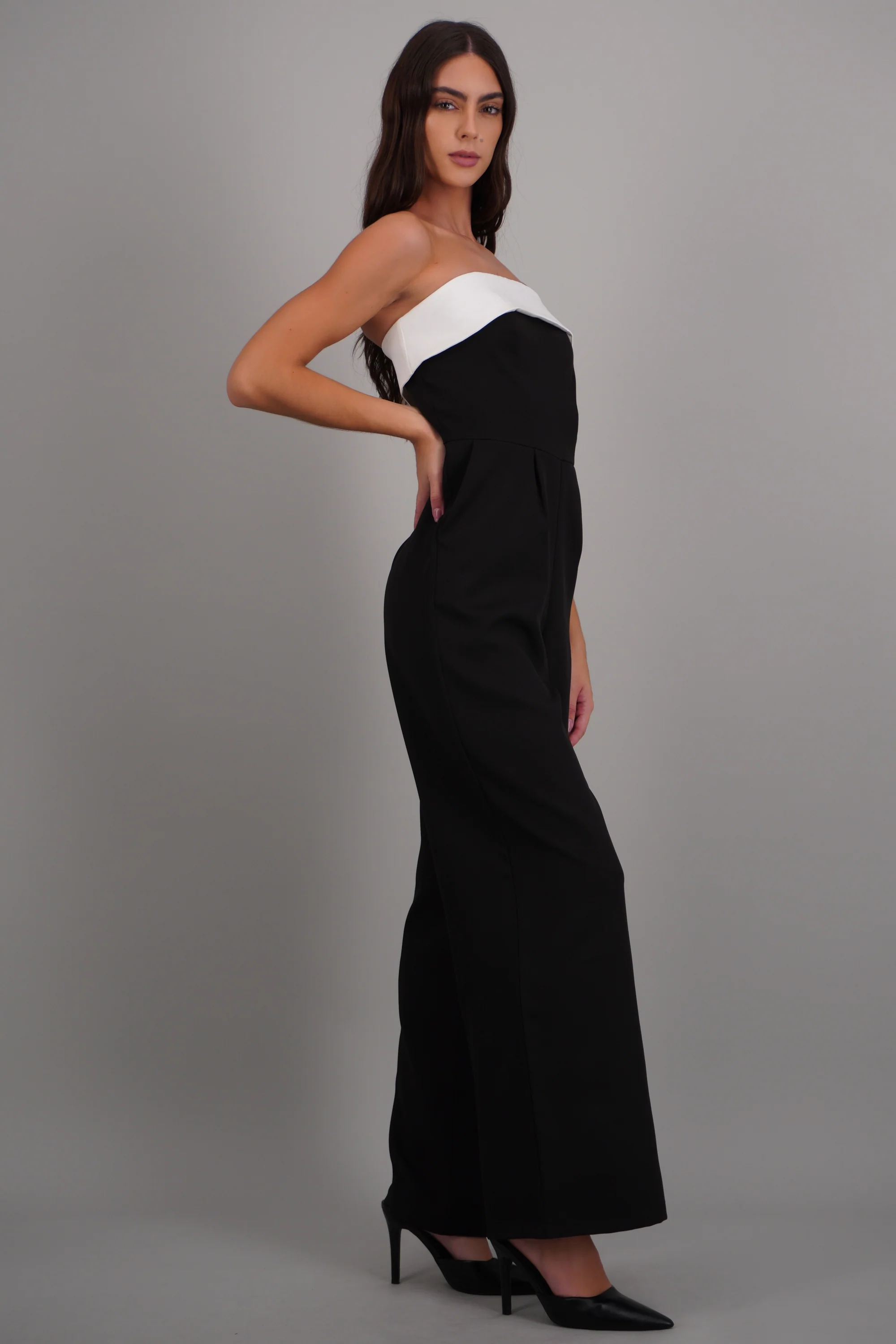 Jumpsuit strapless detalle contraste - Image 2
