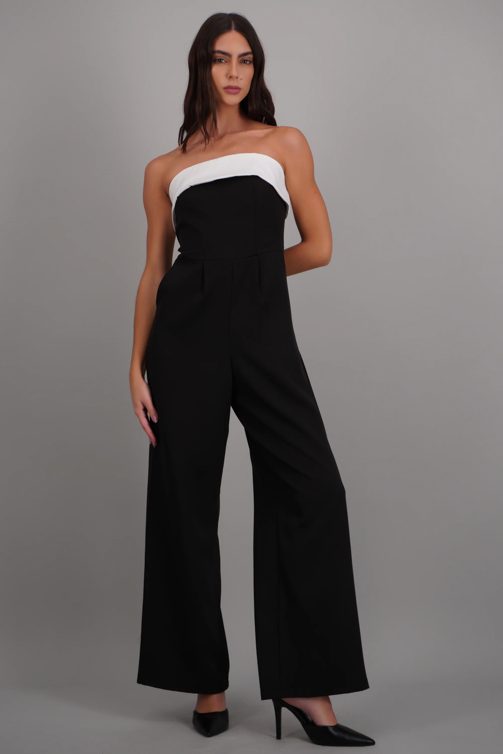 Jumpsuit strapless detalle contraste - Image 3