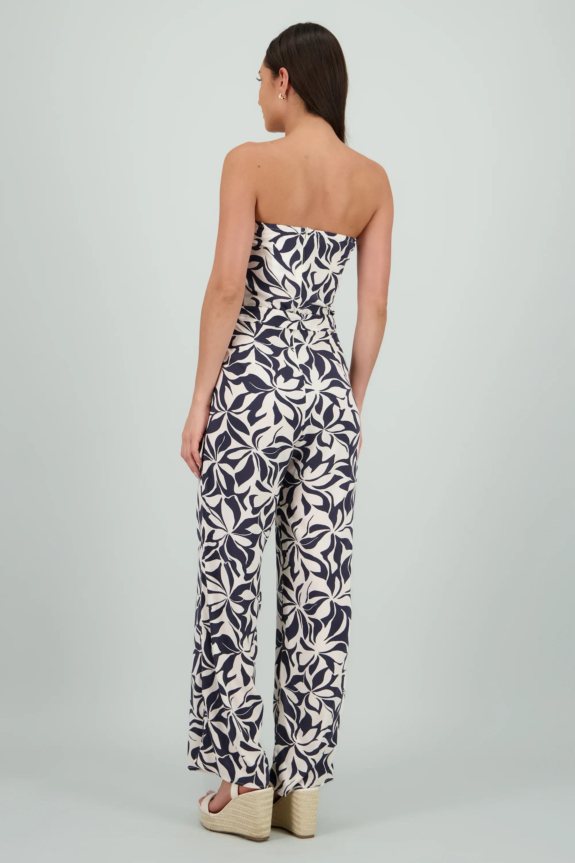 Jumpsuit strapless detalle laso estampado - Image 4