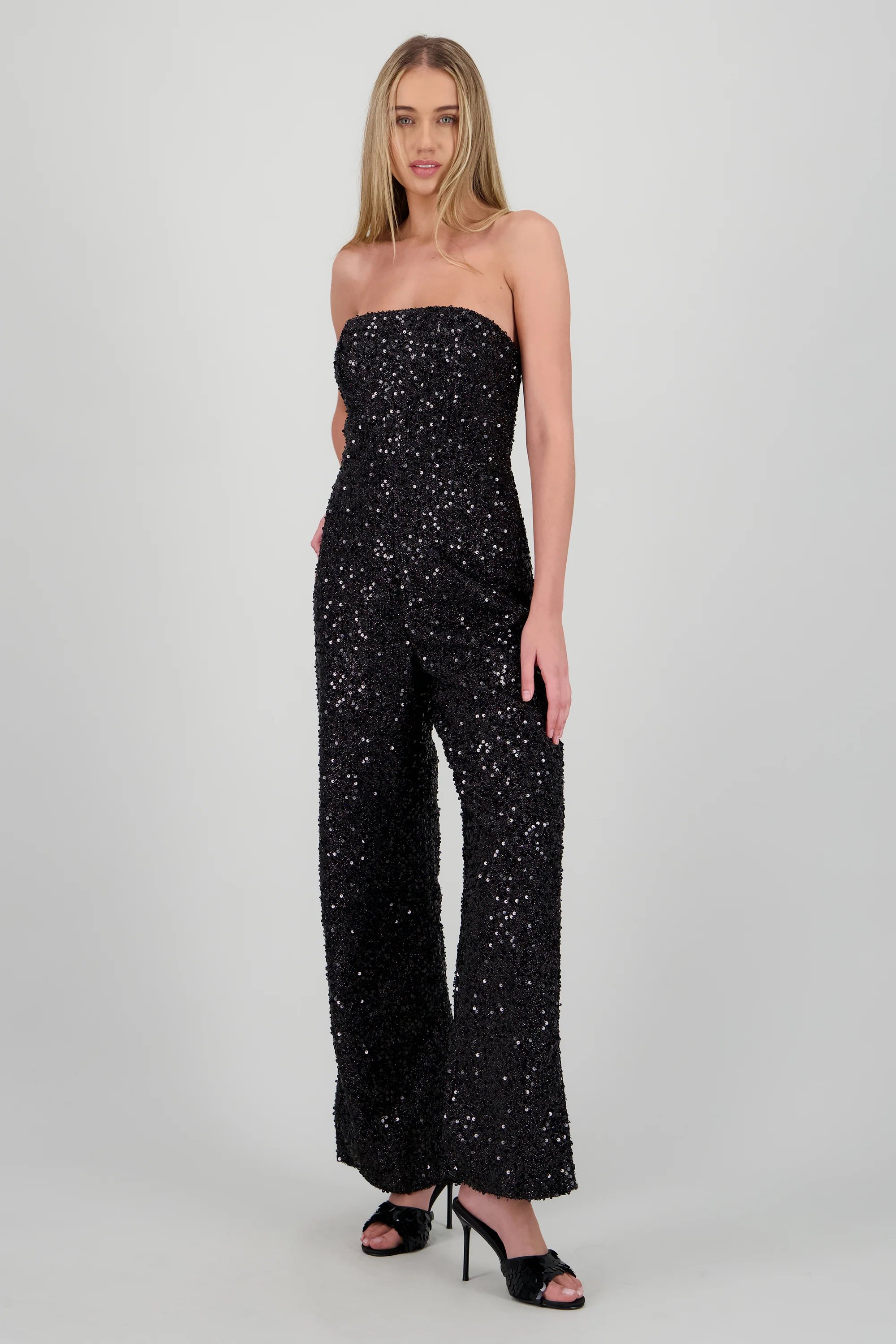 Jumpsuit strapless lentejuela