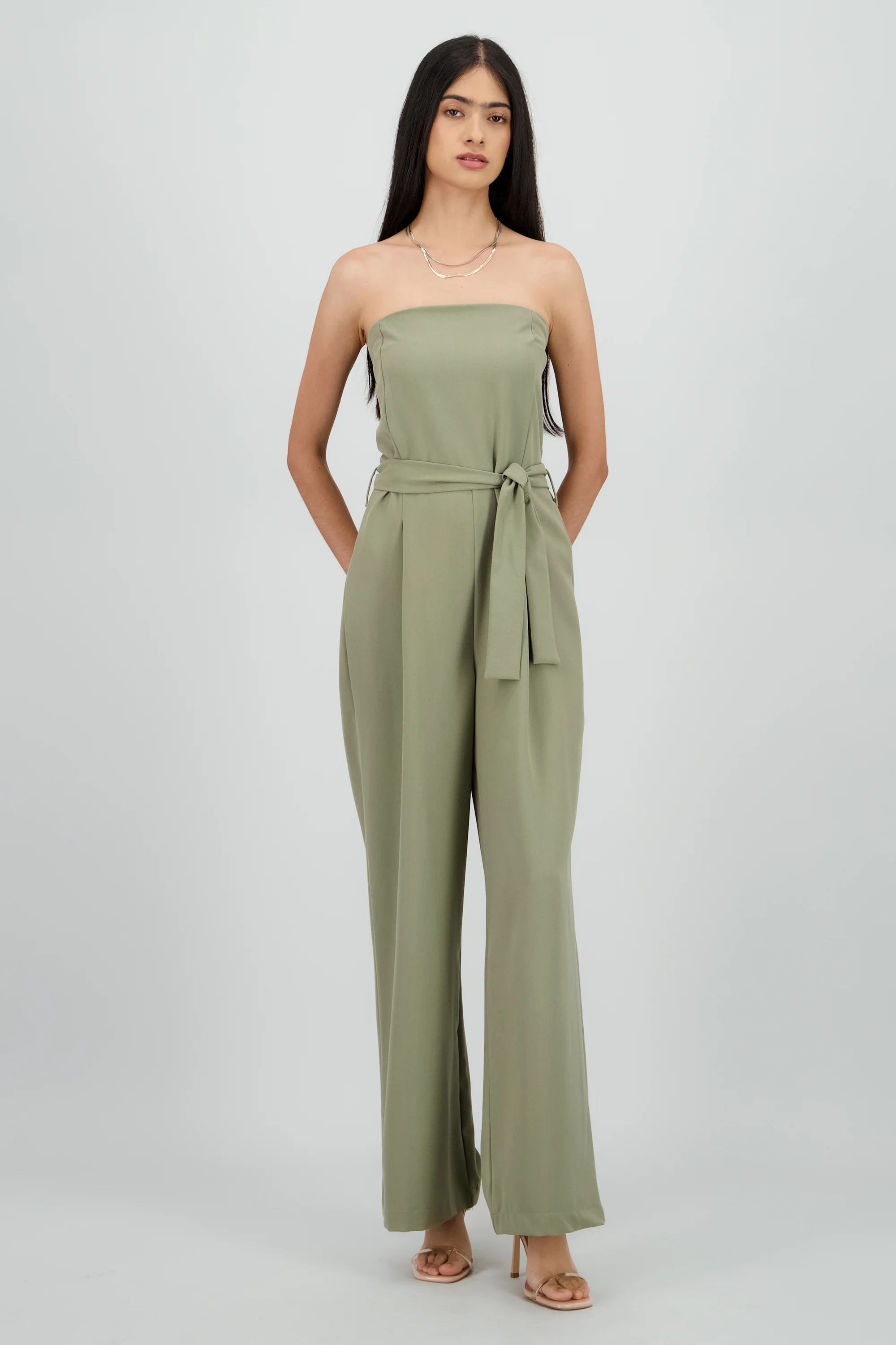 Jumpsuit strapless sastreado