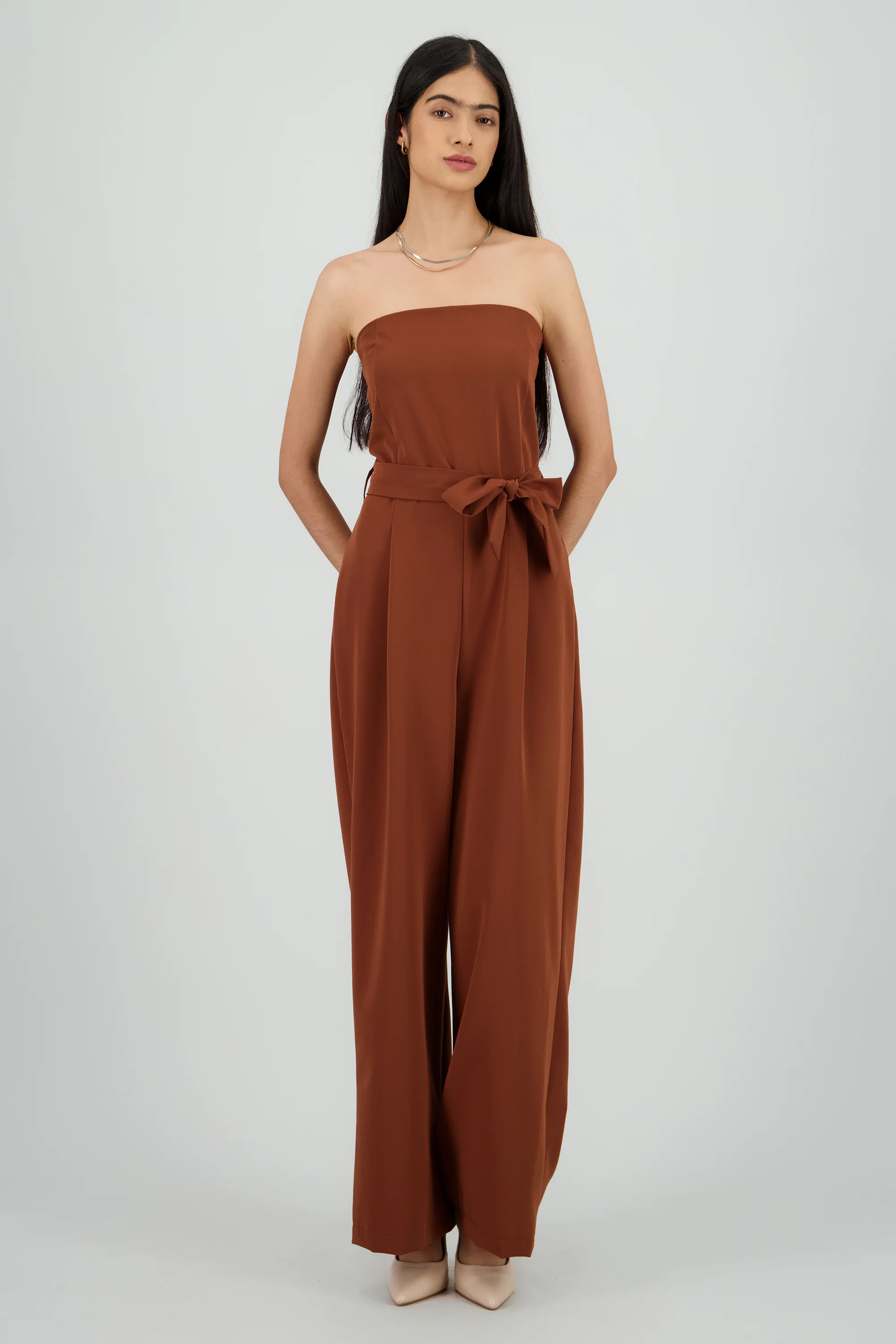 Jumpsuit strapless sastreado