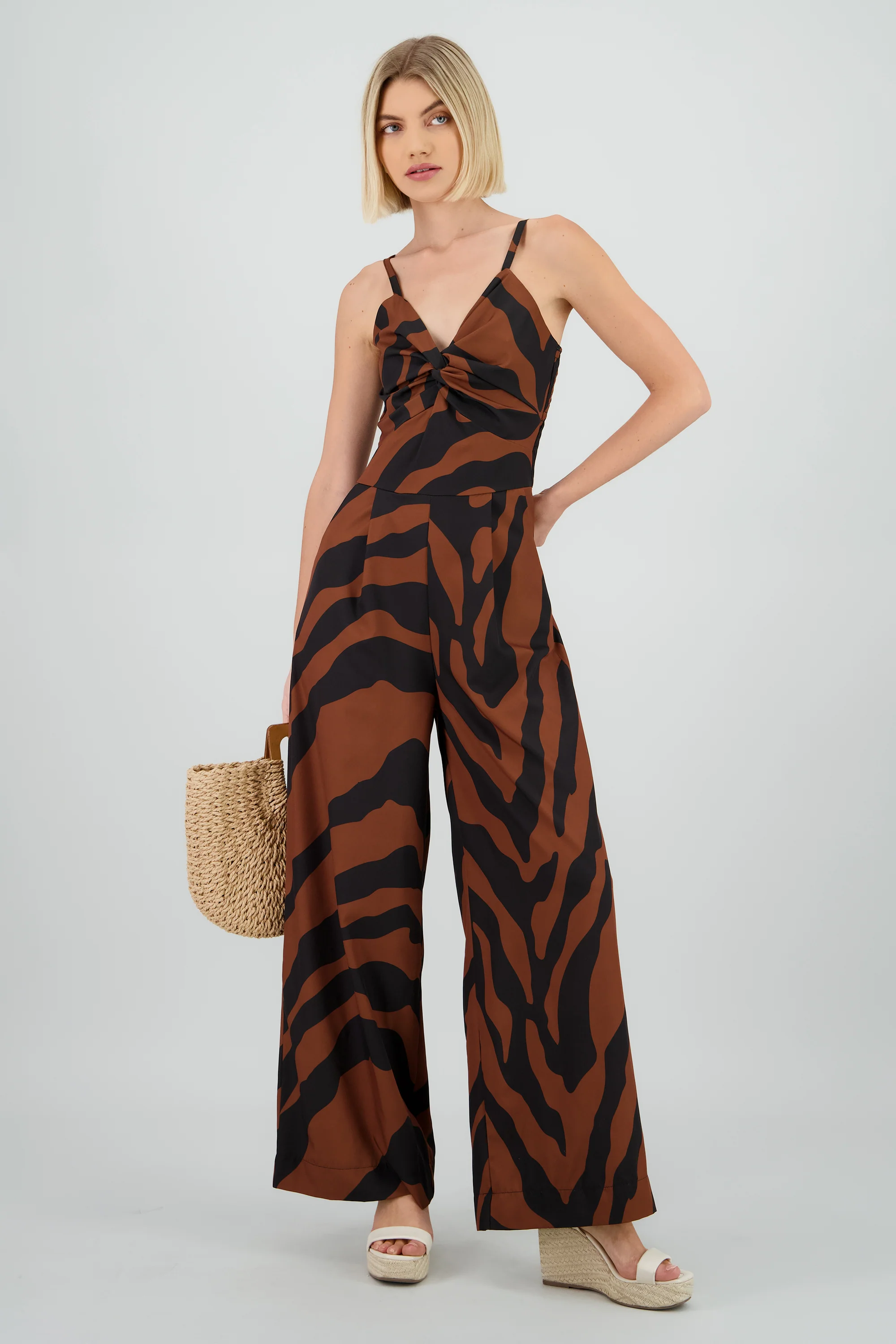Jumpsuit tirantes estampado detalle nudo
