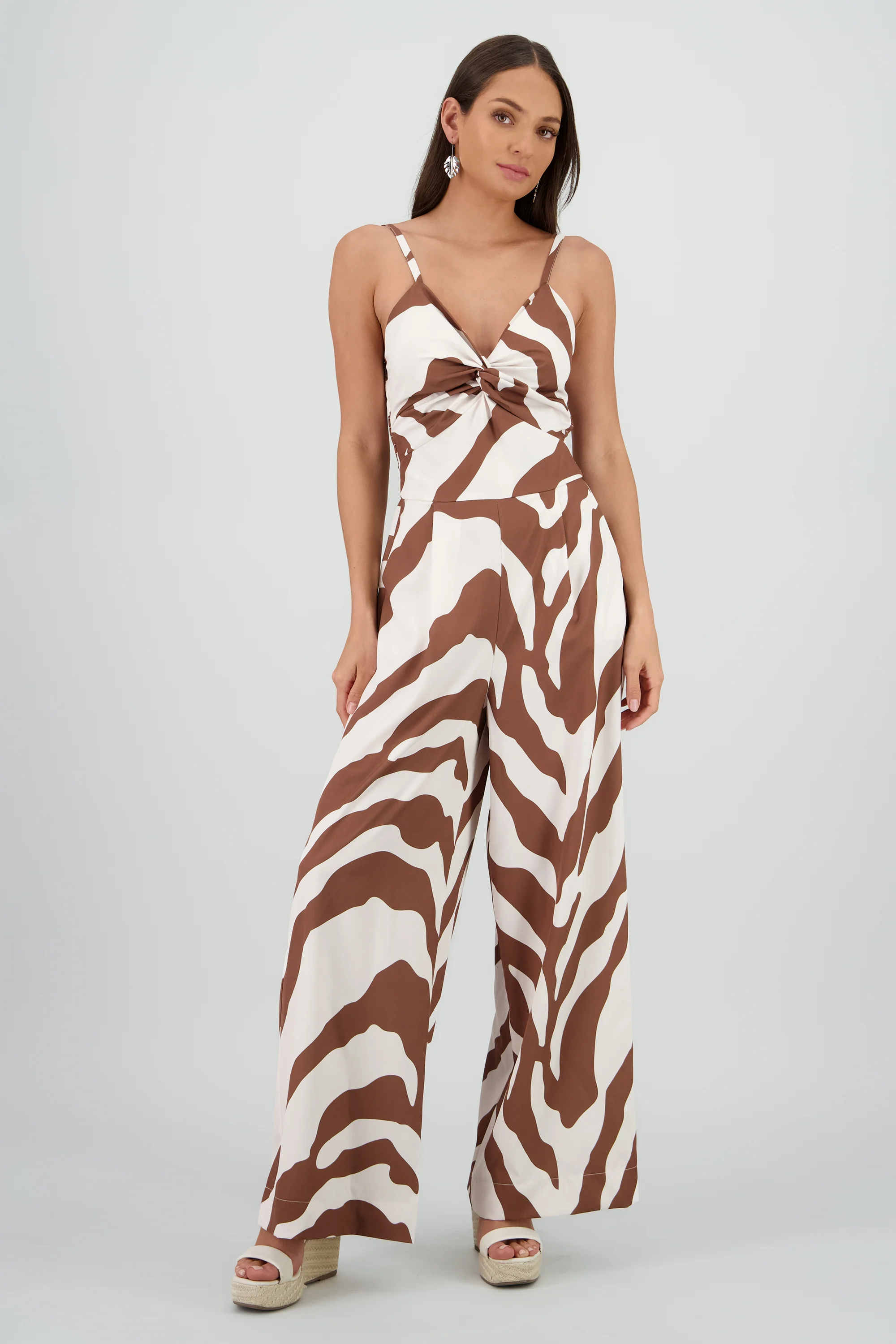 Jumpsuit tirantes estampado detalle nudo