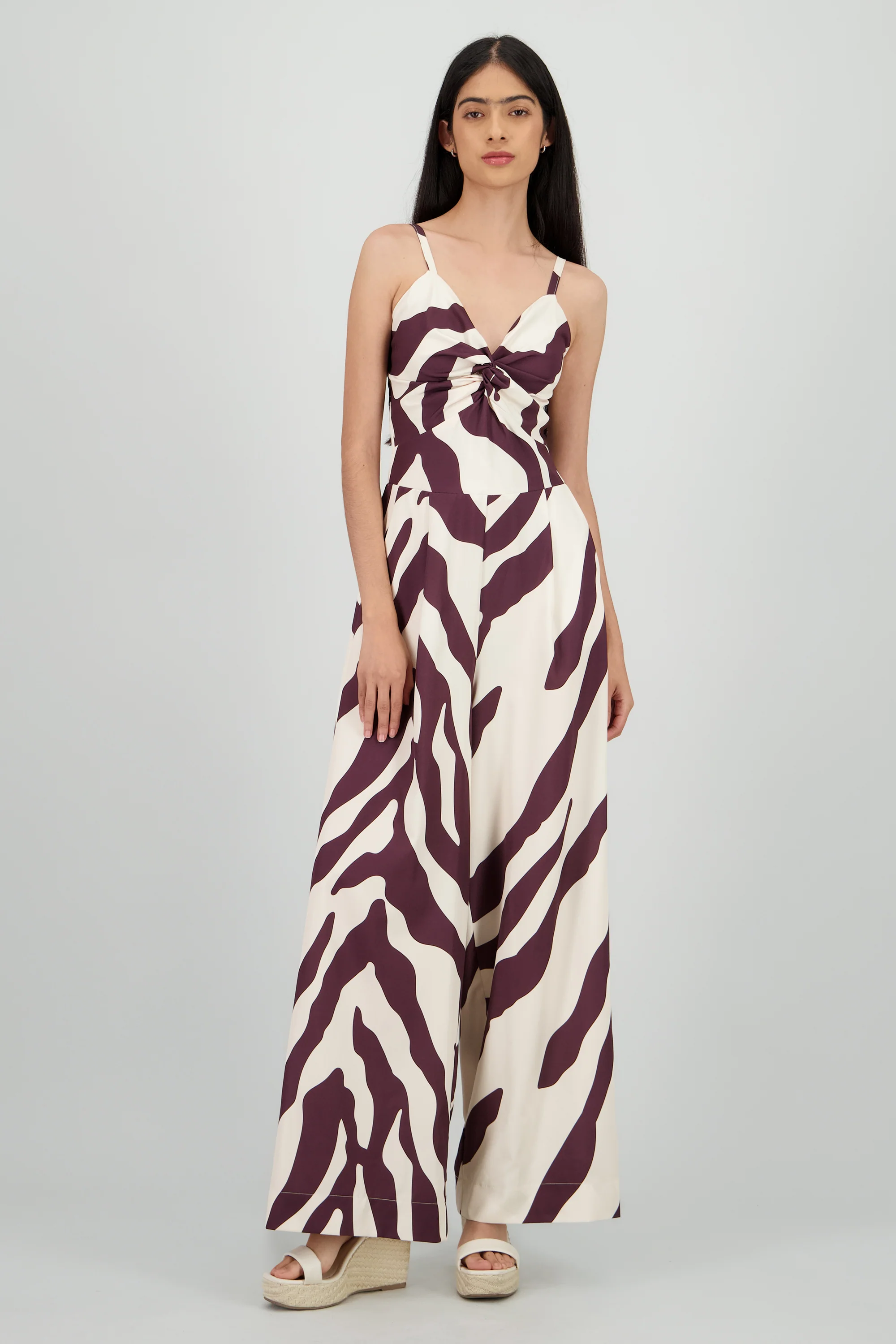 Jumpsuit tirantes estampado detalle nudo