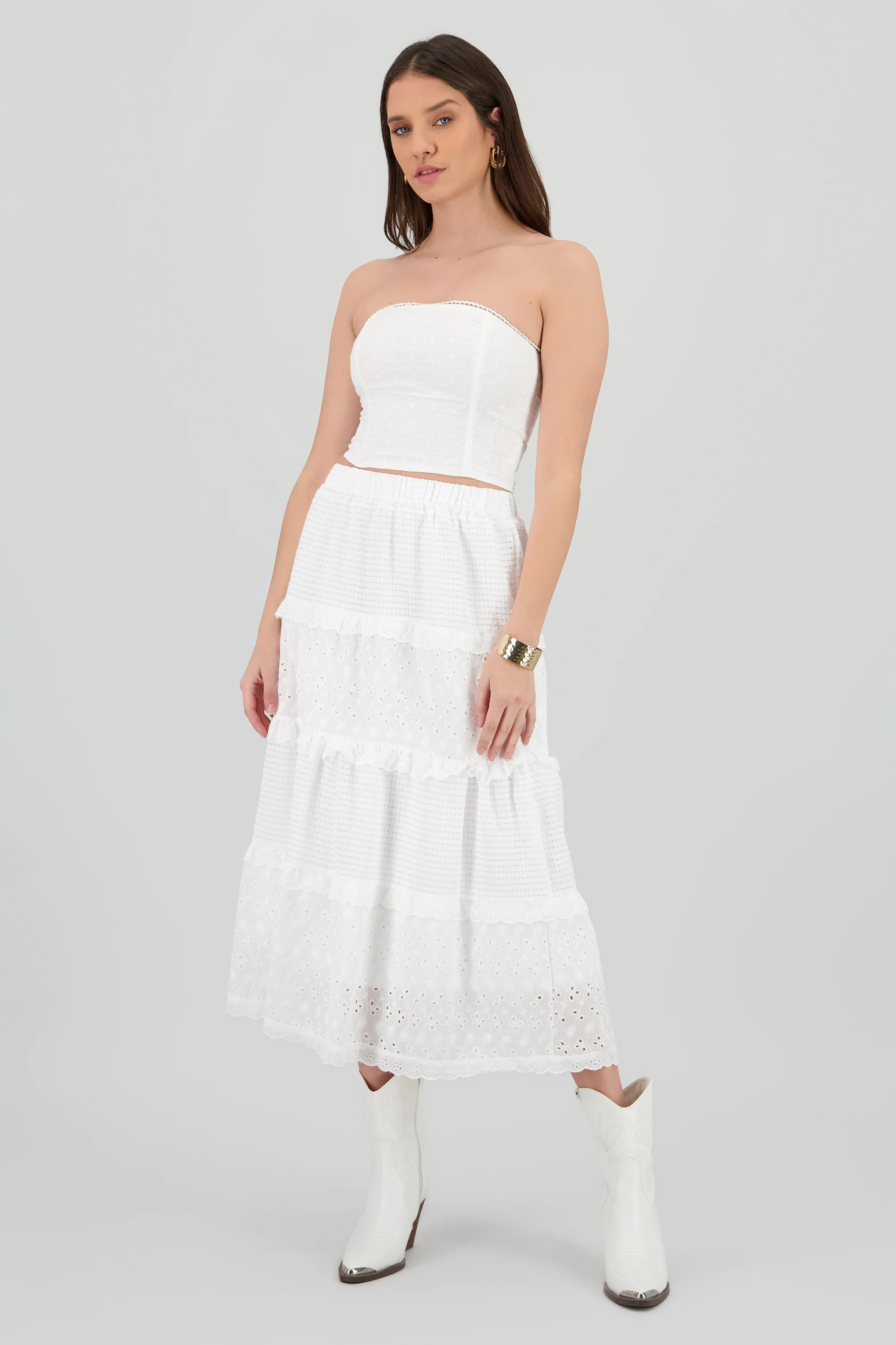 Maxi falda detalle bordado