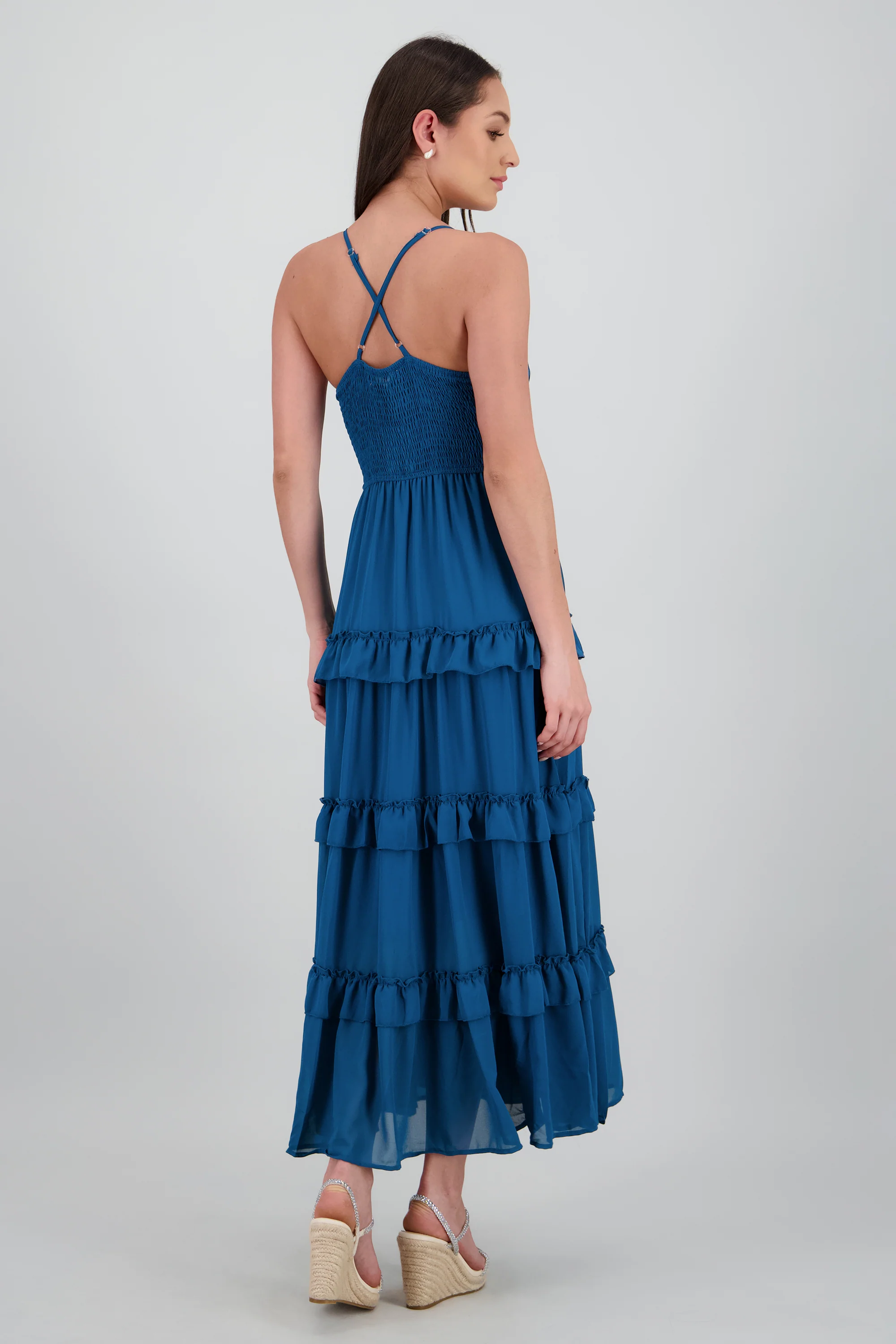 Maxi vestido con volumen y olanes - Image 4