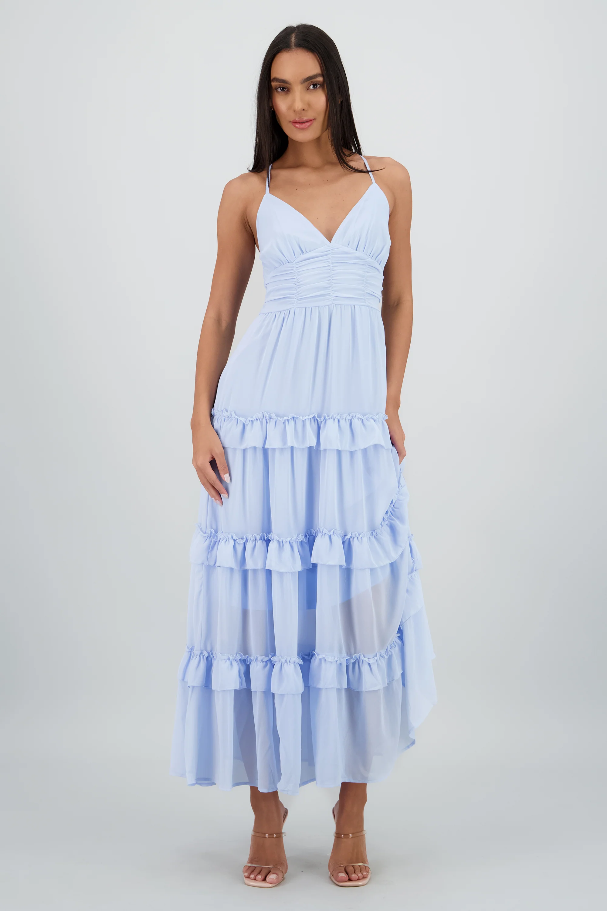 Maxi vestido con volumen y olanes - Image 2