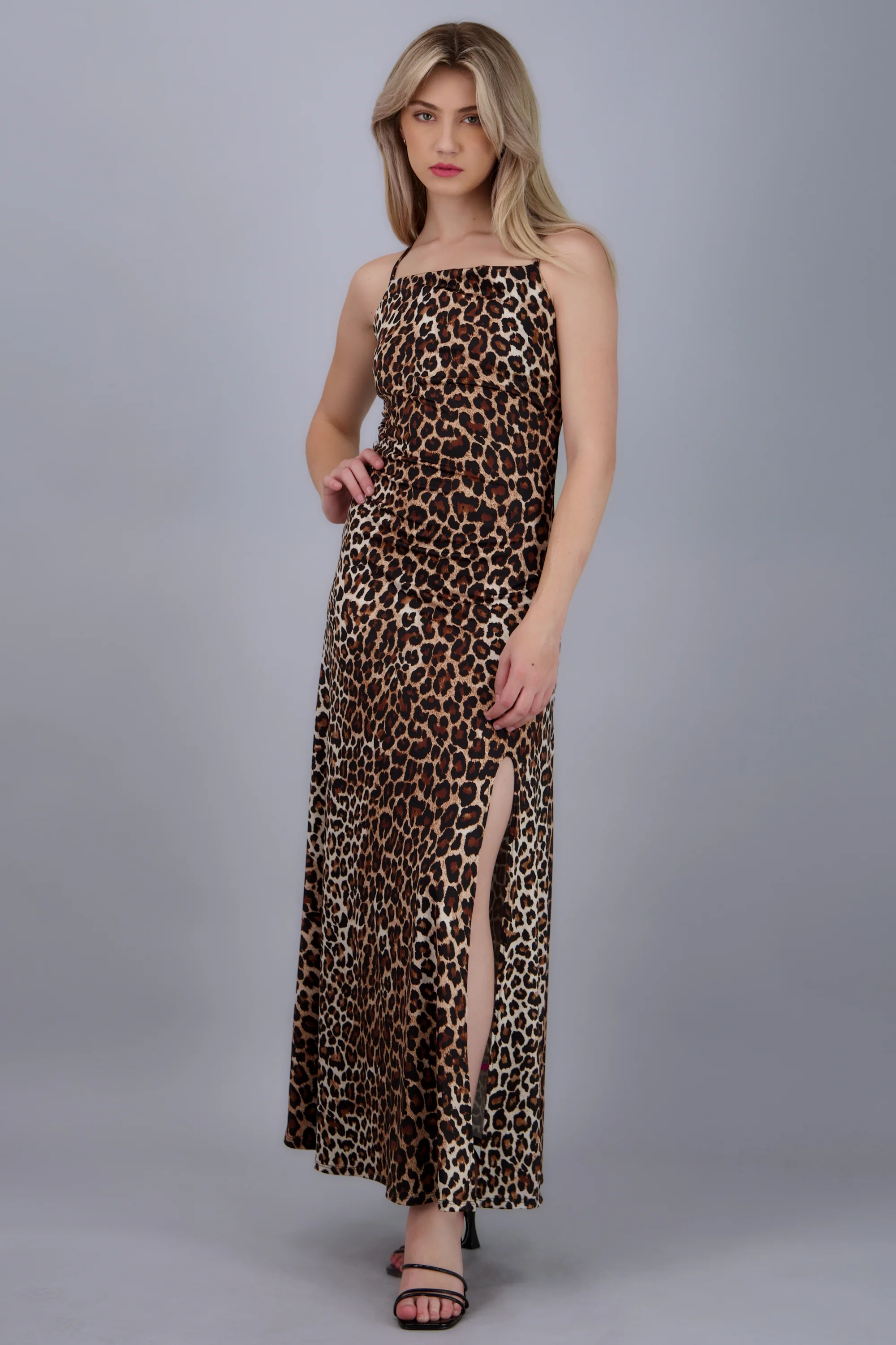 maxi vestido estampado animal print