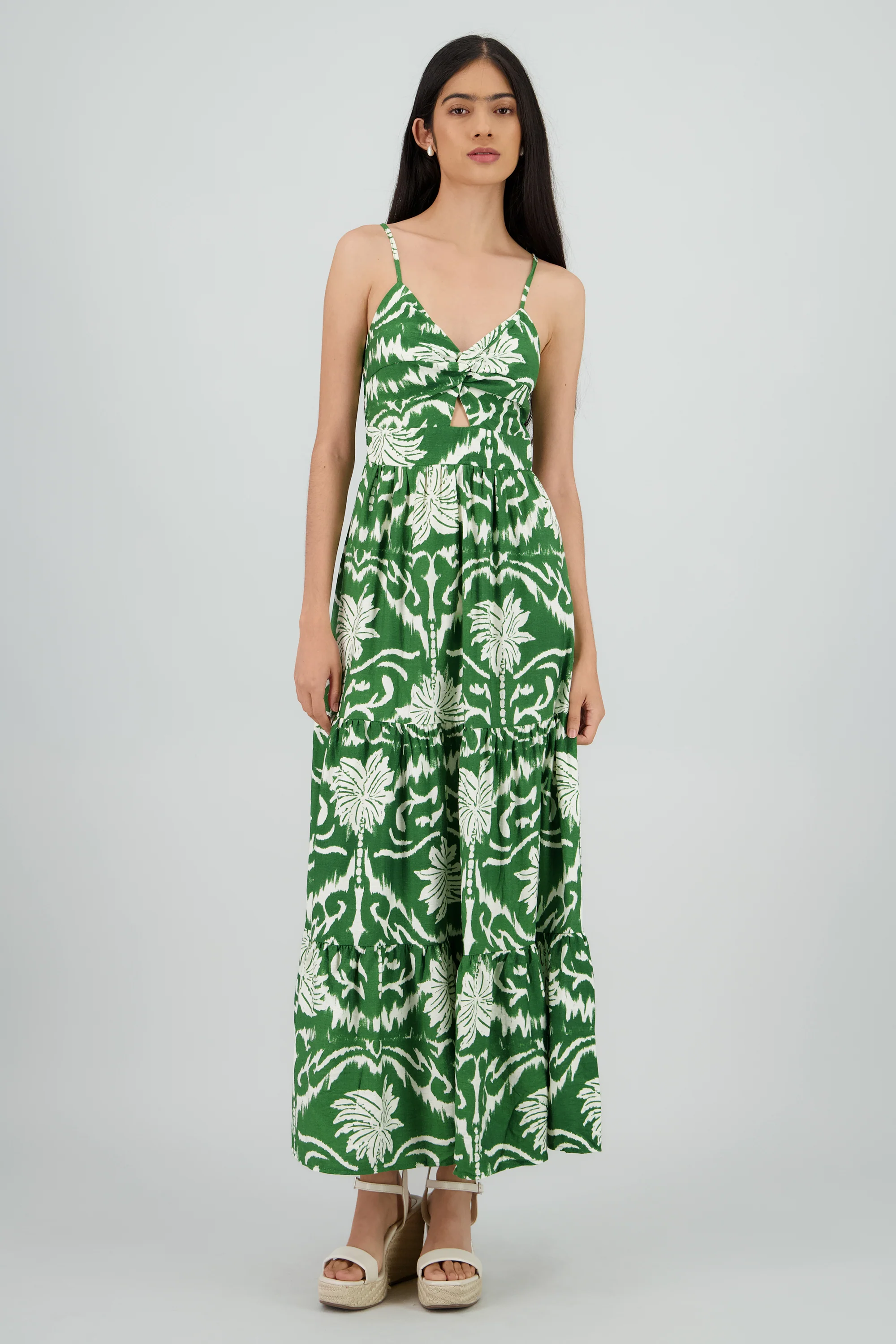 Maxi vestido estampado tropical