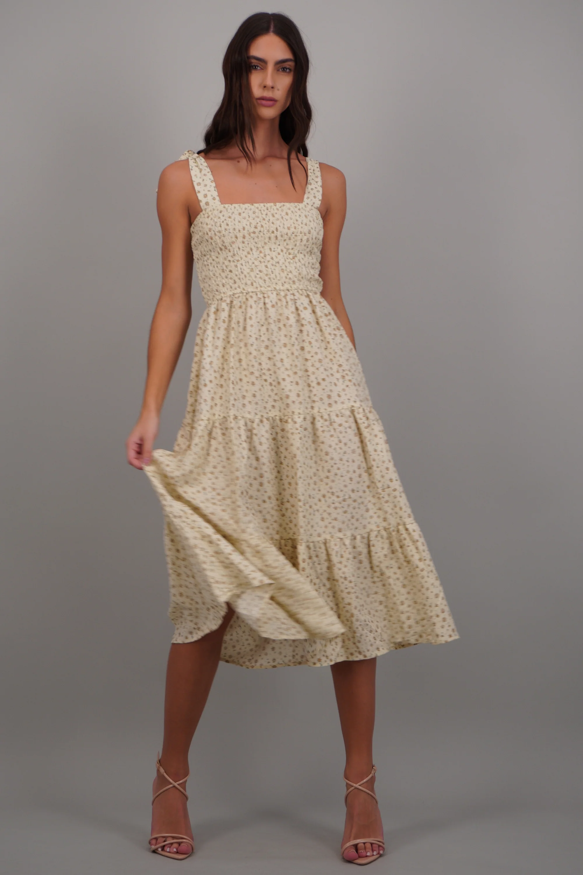 Maxi vestido mini flores detalle nudo