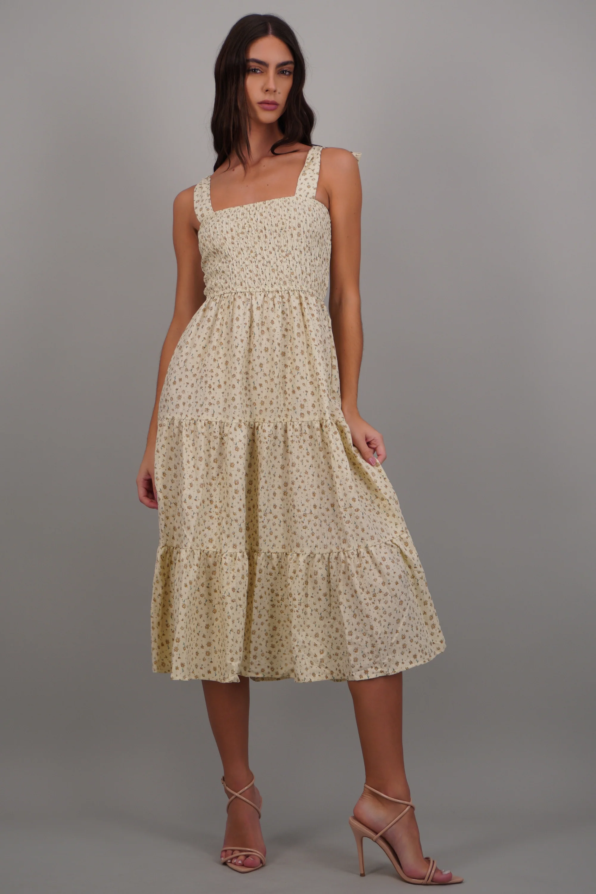 Maxi vestido mini flores detalle nudo - Image 3