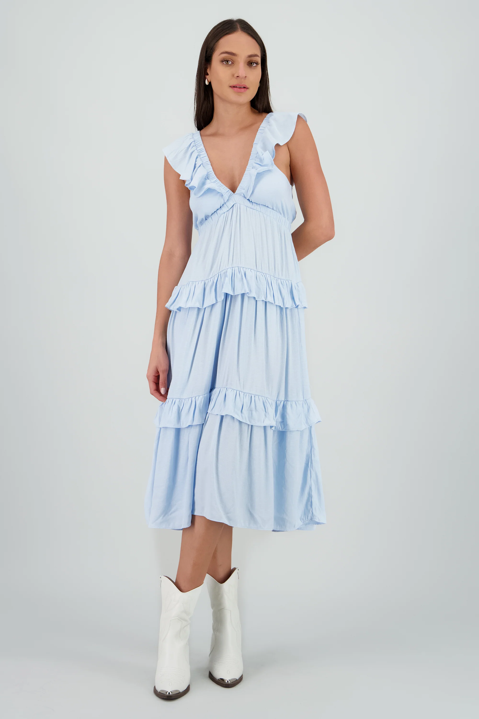 Maxi vestido olanes escote v