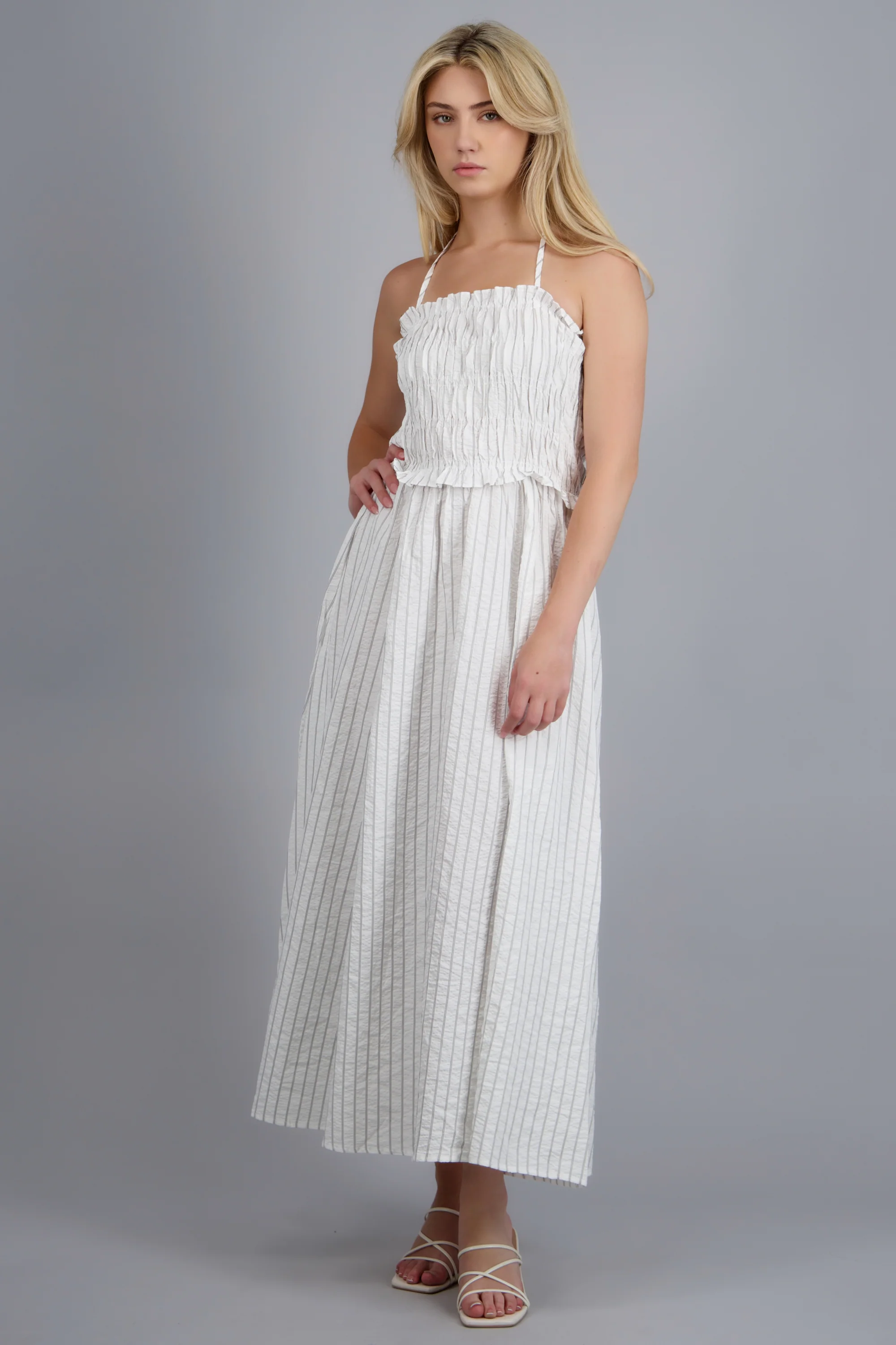 Maxi vestido tirantes con smock