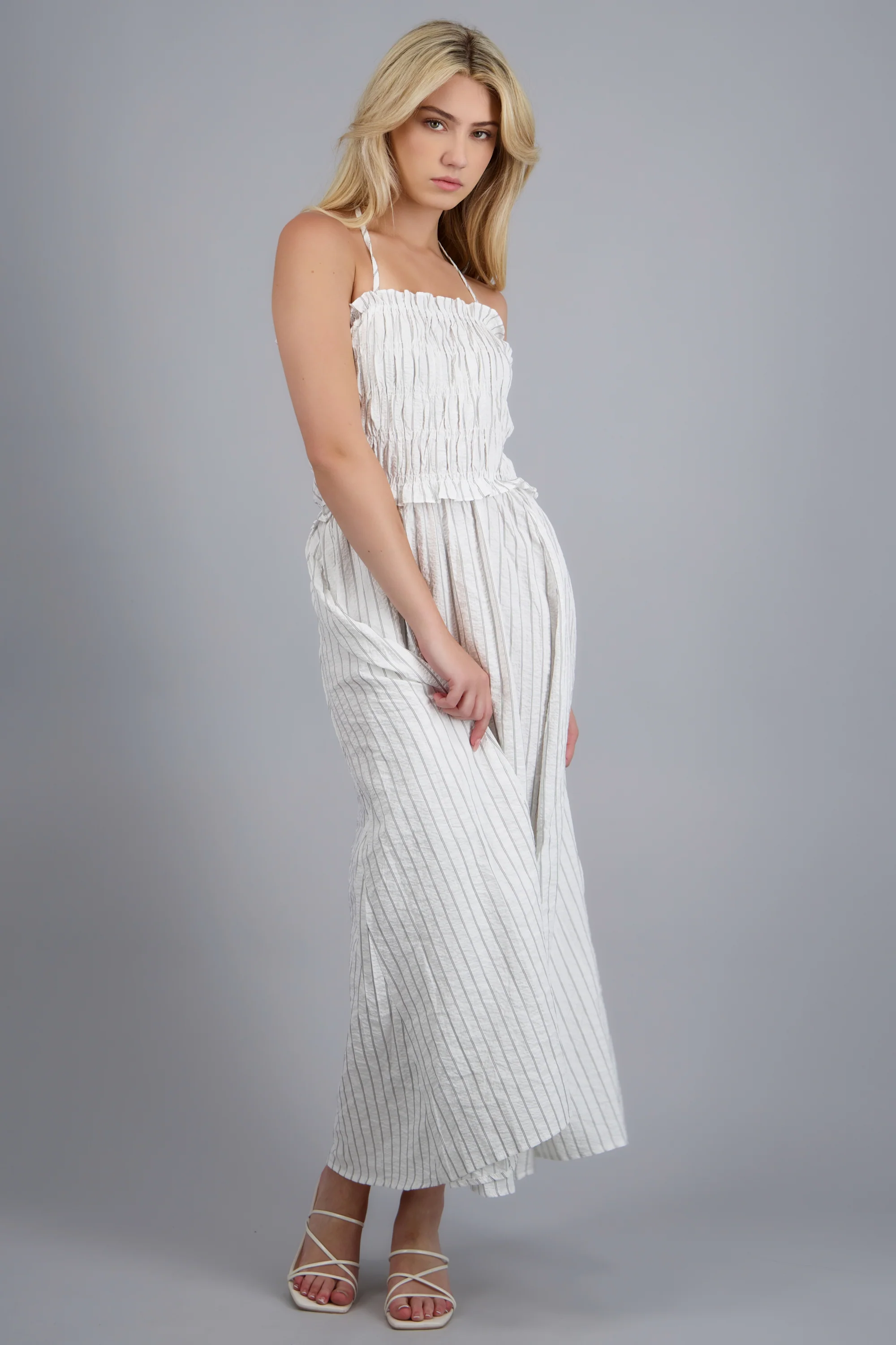 Maxi vestido tirantes con smock - Image 3