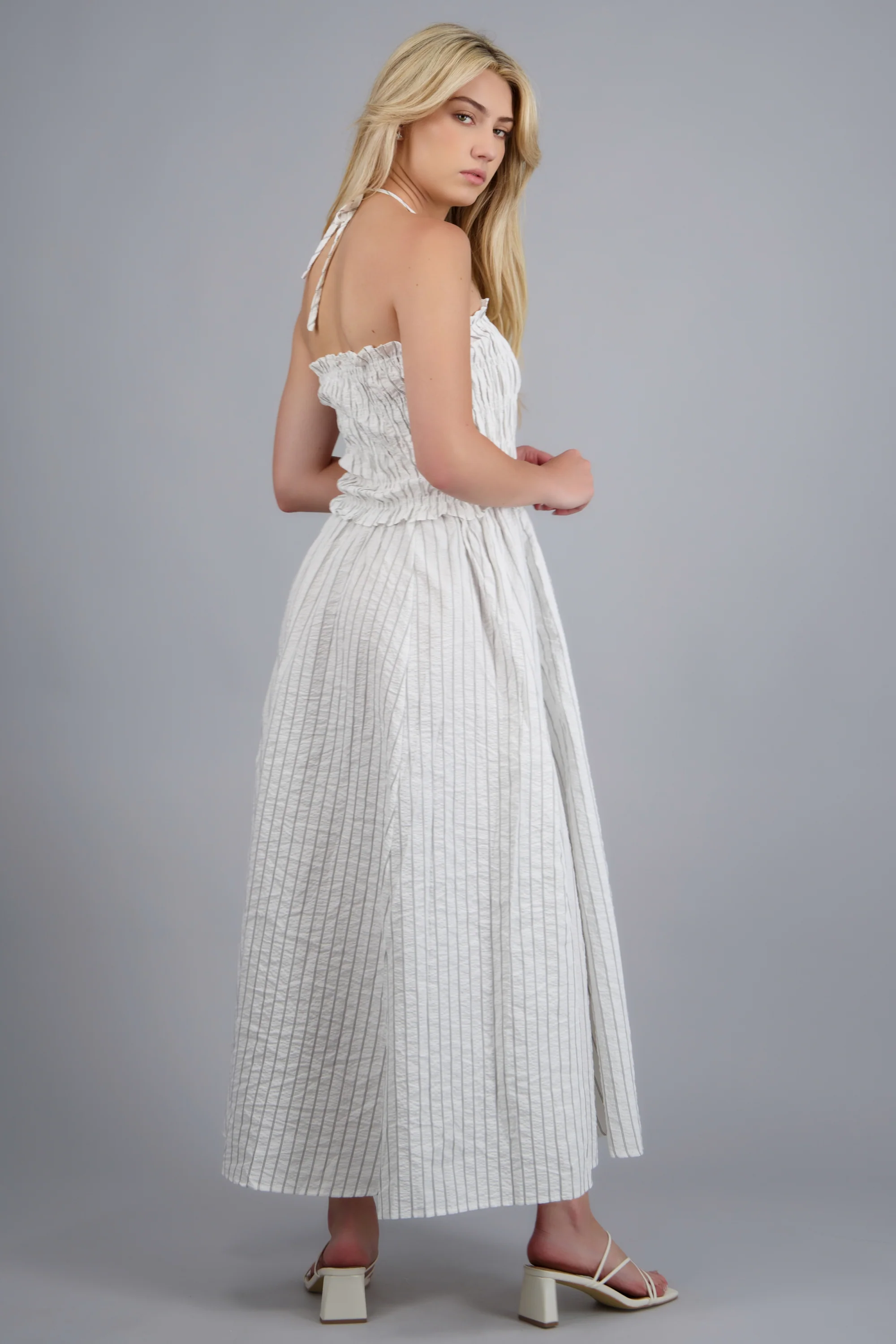 Maxi vestido tirantes con smock - Image 4