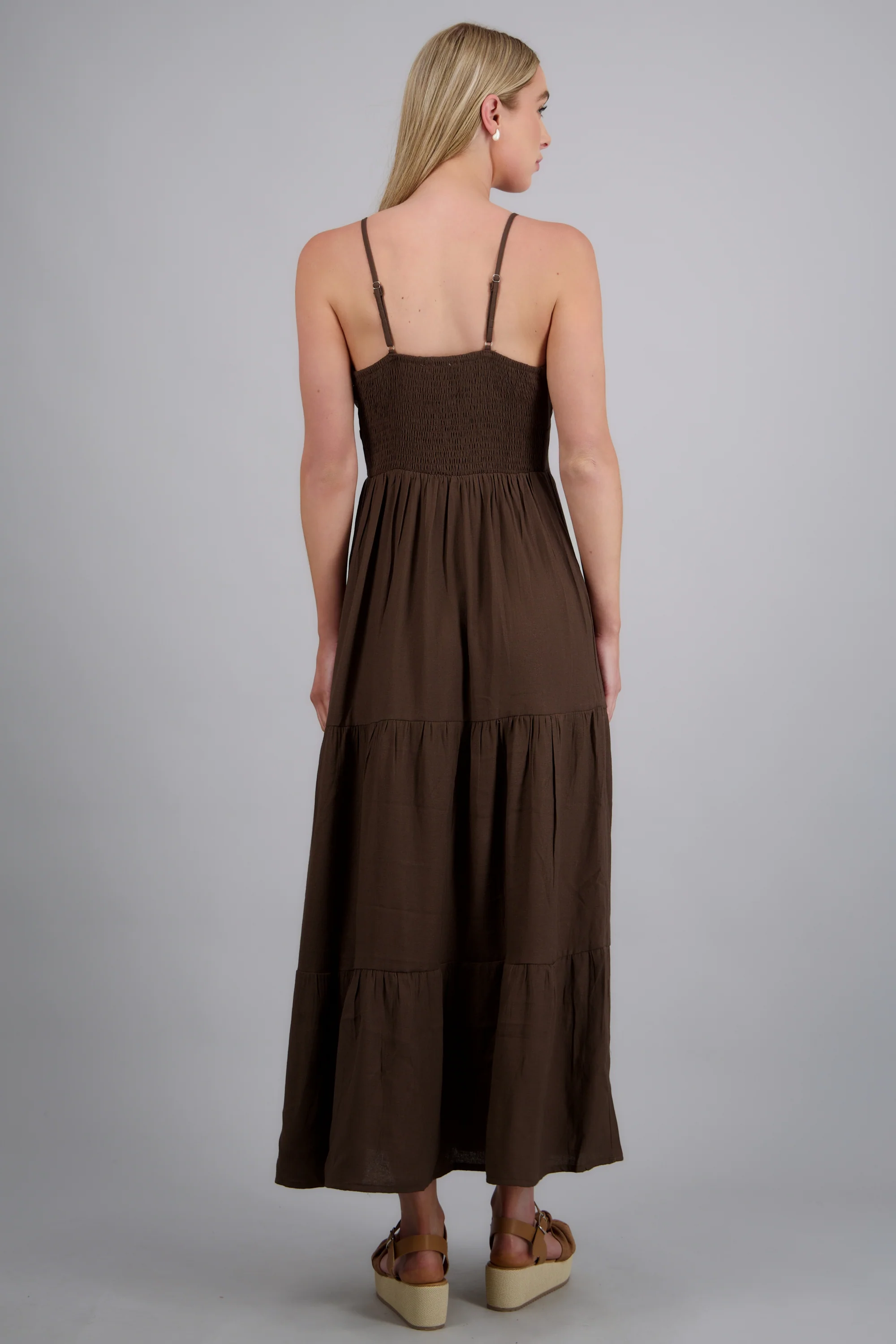 Maxivestido botones marinos tacto lino - Image 4