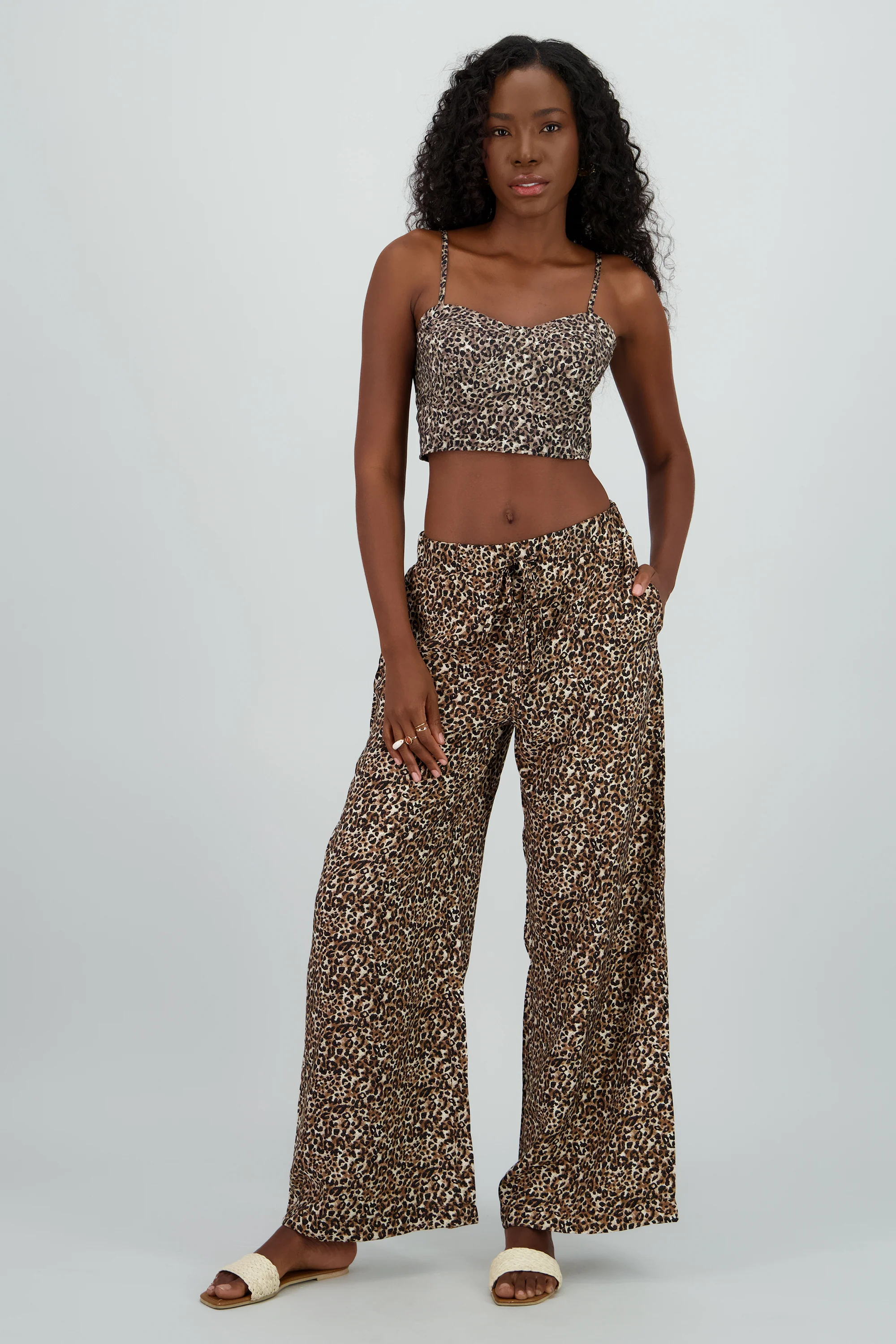 Pantalon amplio animal print