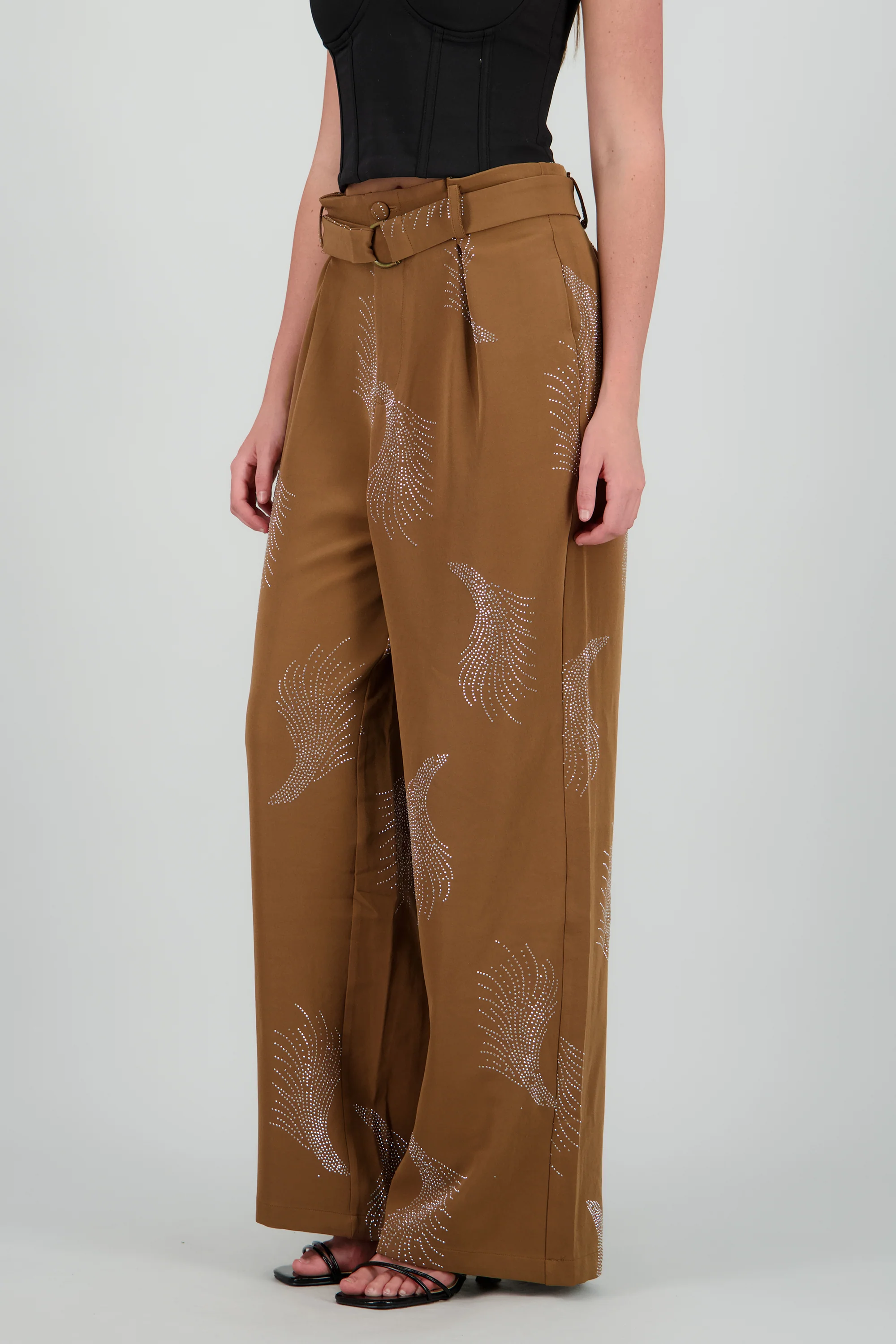Pantalon amplio detalle brillos - Image 3