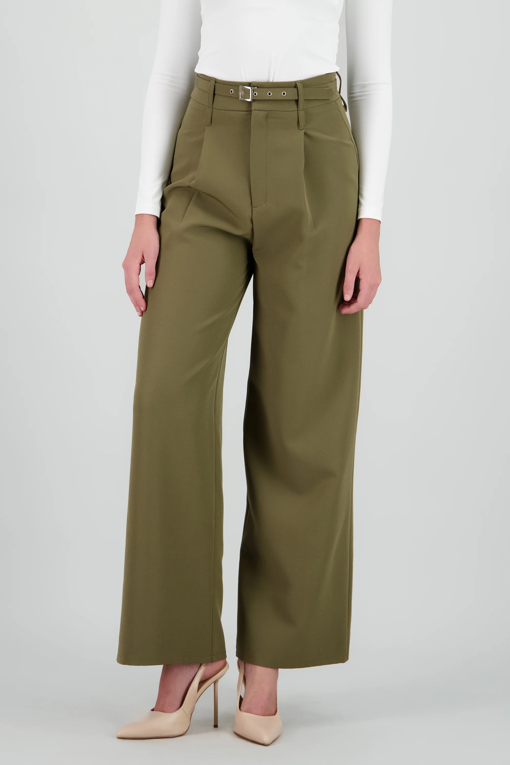 Pantalon amplio detalle cinturon - Image 2